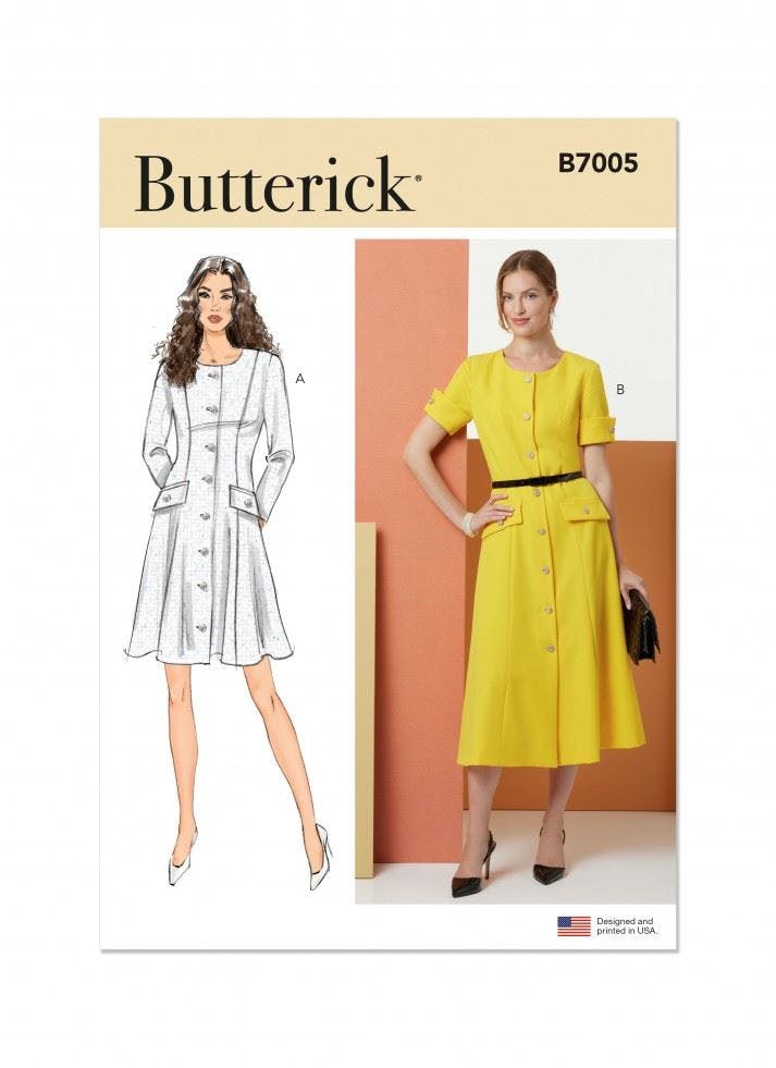 Butterick Women's Sewing Pattern 7005, Dresses For D5 (4-6-8-10-12) - Intermediate - E5(14-16-18-20-22)