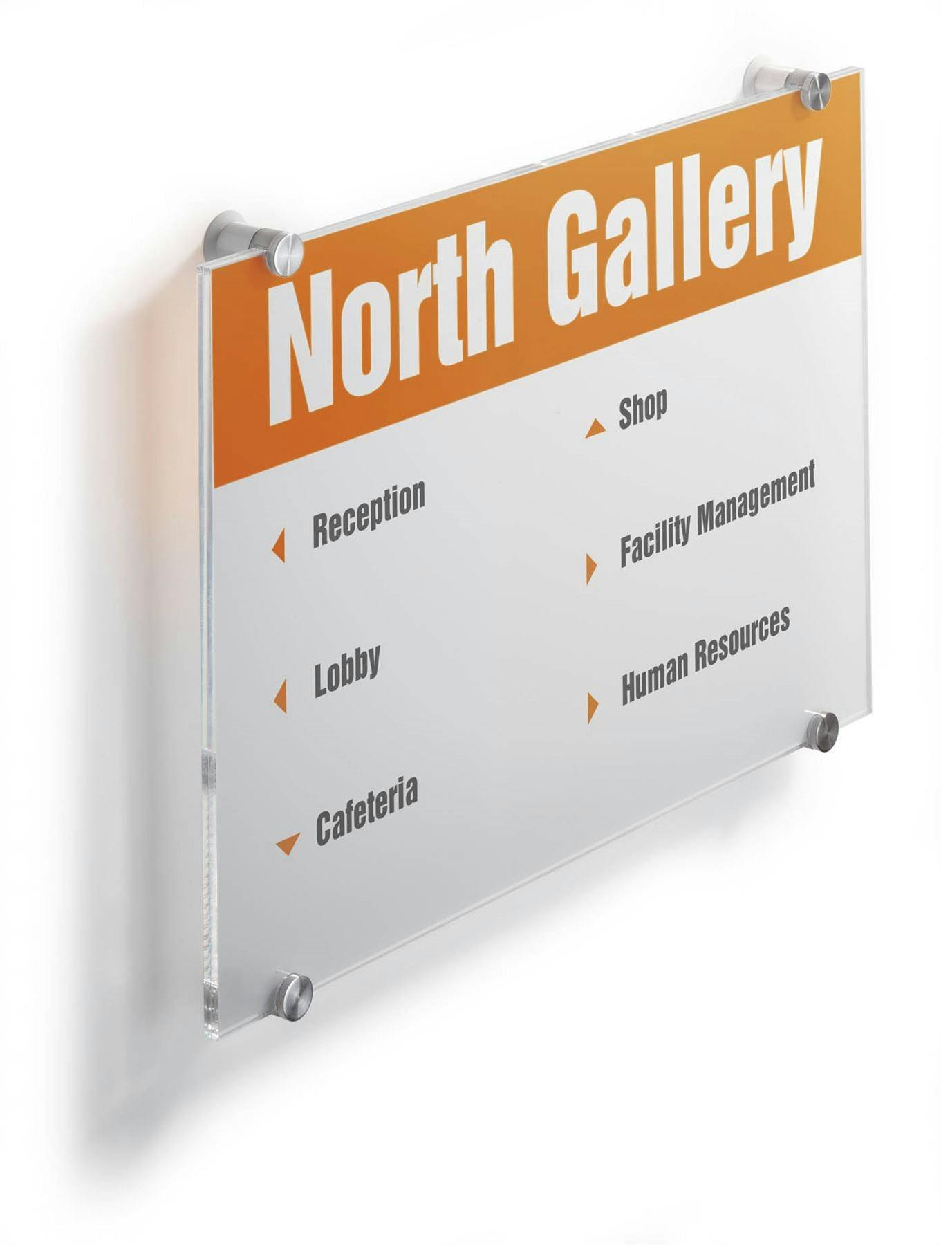Rackhams Crystal Frameless Acrylic Door Sign Holder Wall Mounted | A3