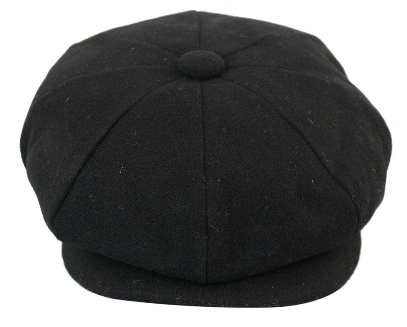 Infinity Leather Men's Black Peaky Blinders Newsboy 8 Panel Hat - Xl