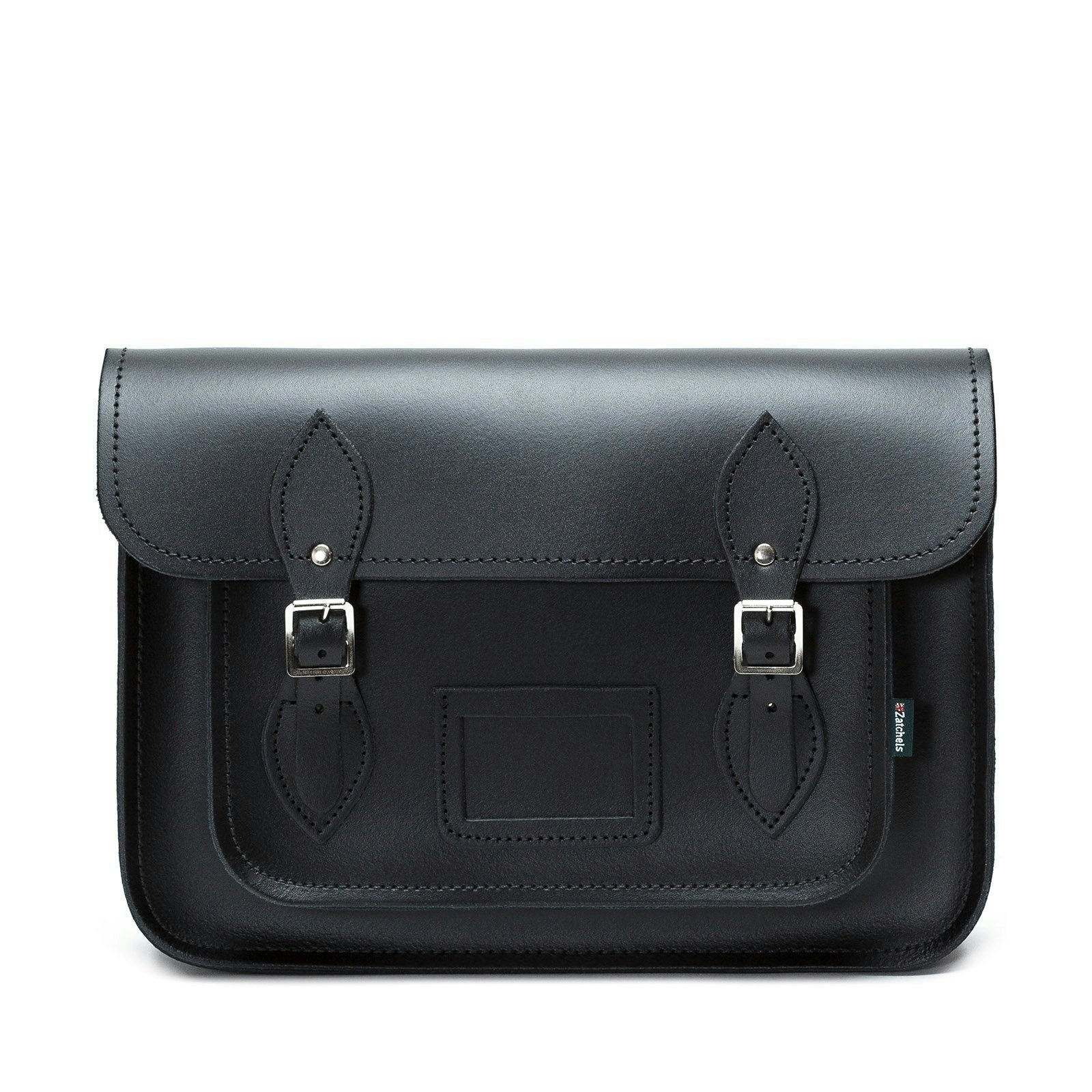 Zatchels Black Handmade Leather Satchel - 11.5"