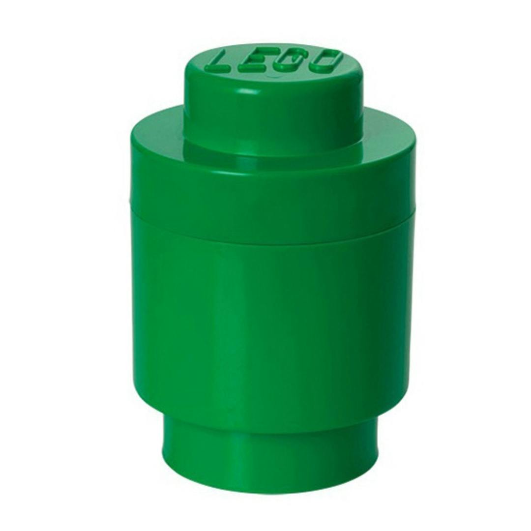 Lego Green Round 1-Stud Stackable Storage Brick - 12.3 X 12.3 X 18Cm - Storage Brick