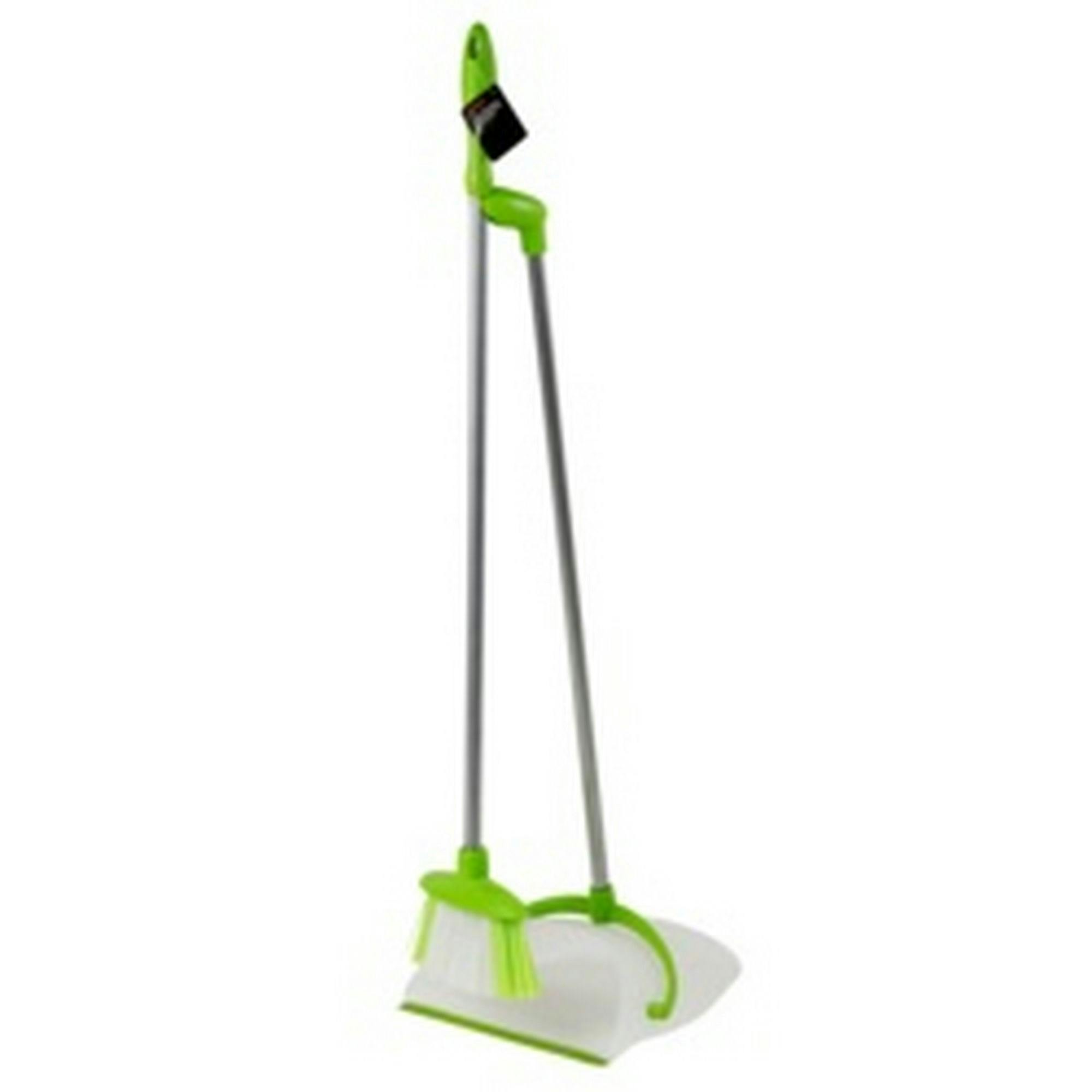 Rackhams White/Green Dustpan And Brush - One Size
