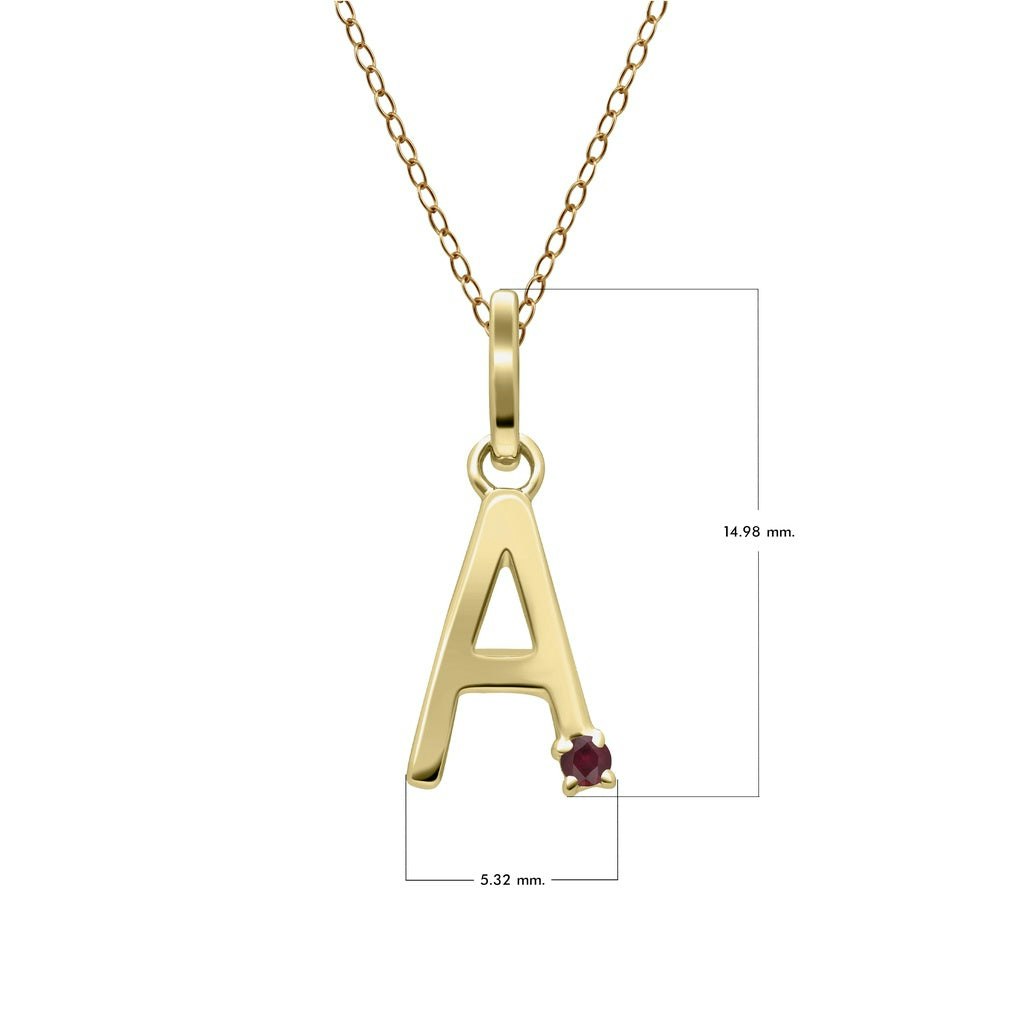 Gemondo Yellow/Gold Initial Ruby Letter Necklace In 9Ct - A