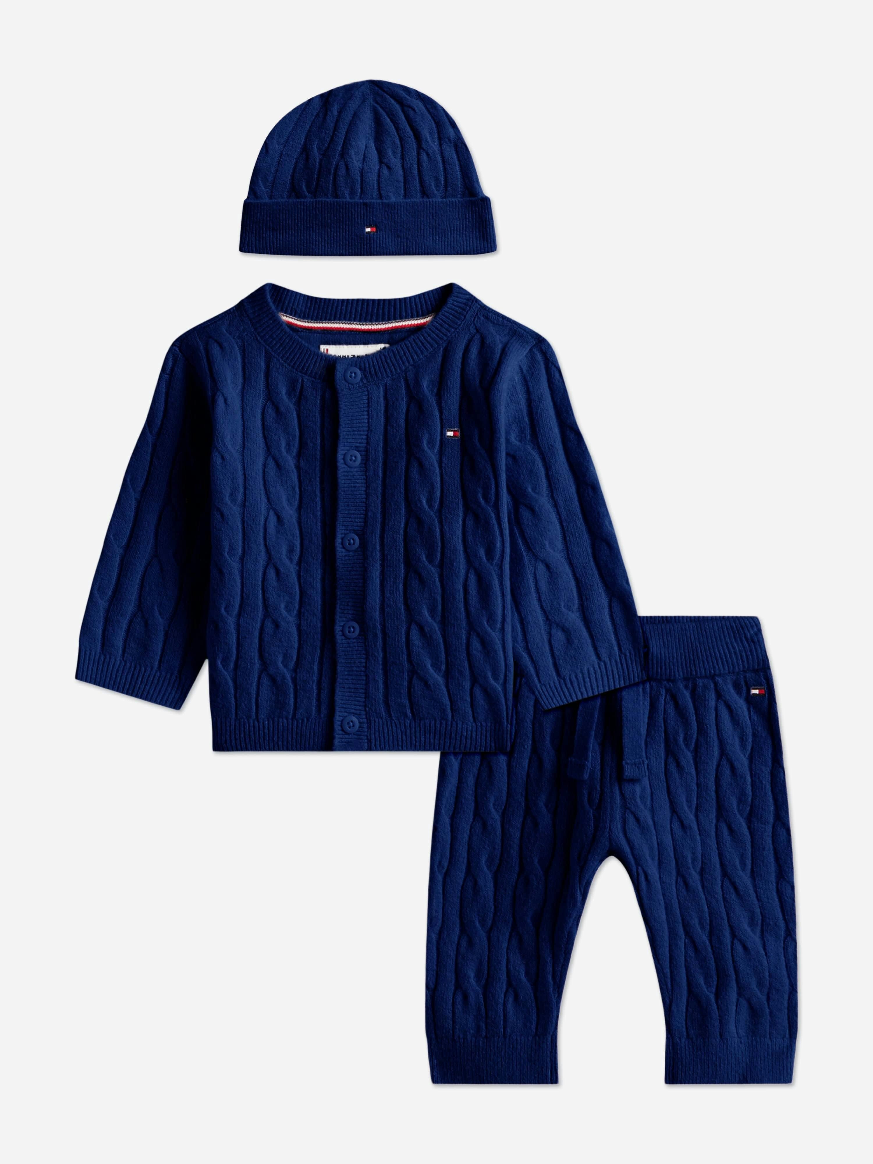 Tommy Hilfiger Men's Baby Boys Cable Knit Trouser Gift Set In Navy - Navy - 9 Mths