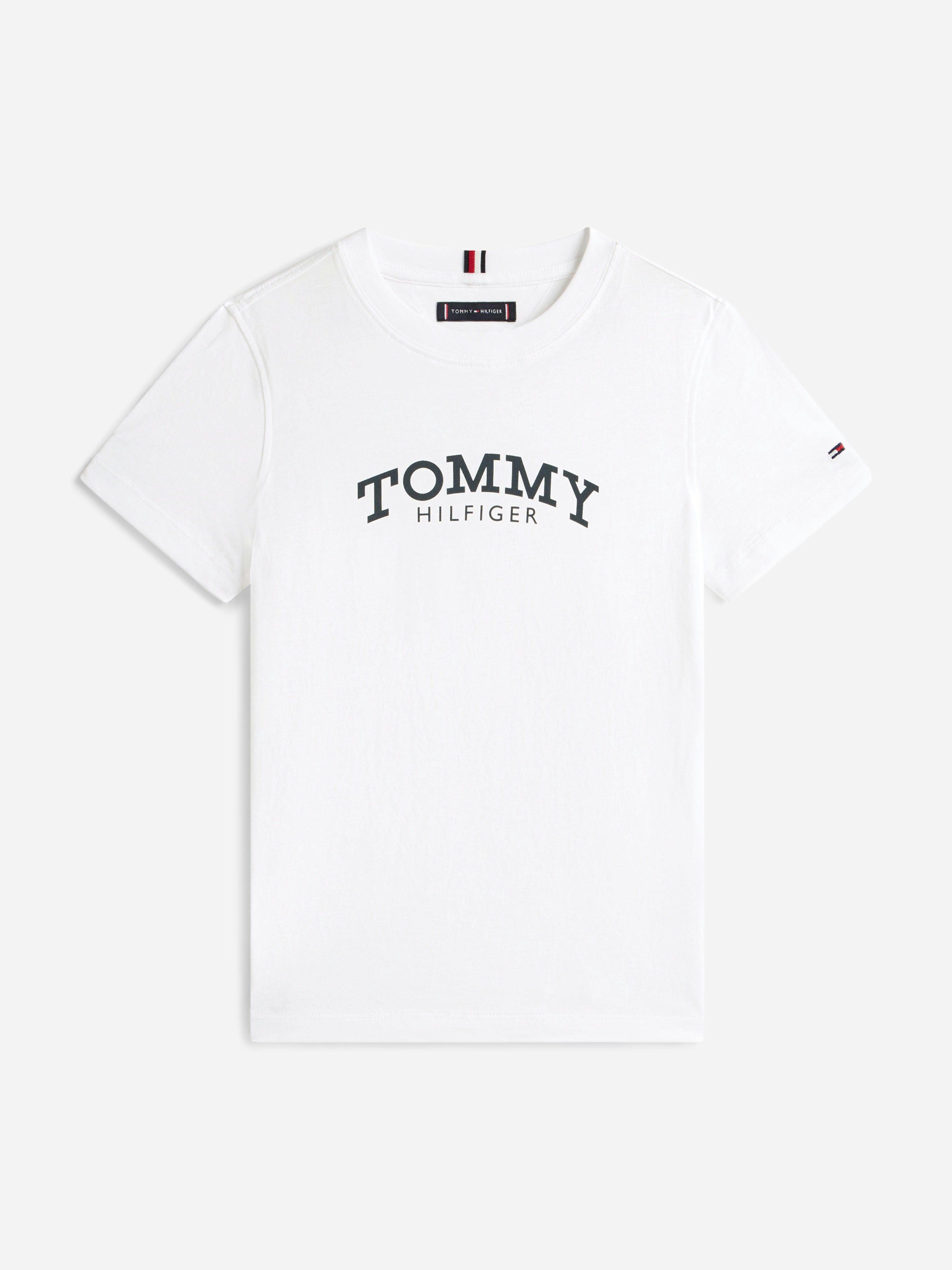 Tommy Hilfiger Boys White Monotype Print Graphic T-Shirt In - 12 Yrs