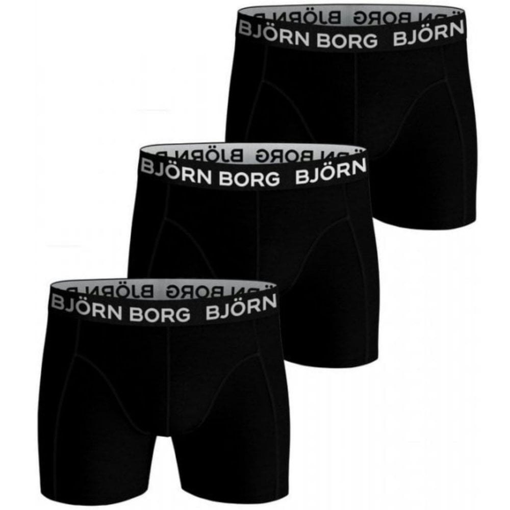 Bjorn Borg Black 3-Pack Large Logo Boxer Briefs, - S