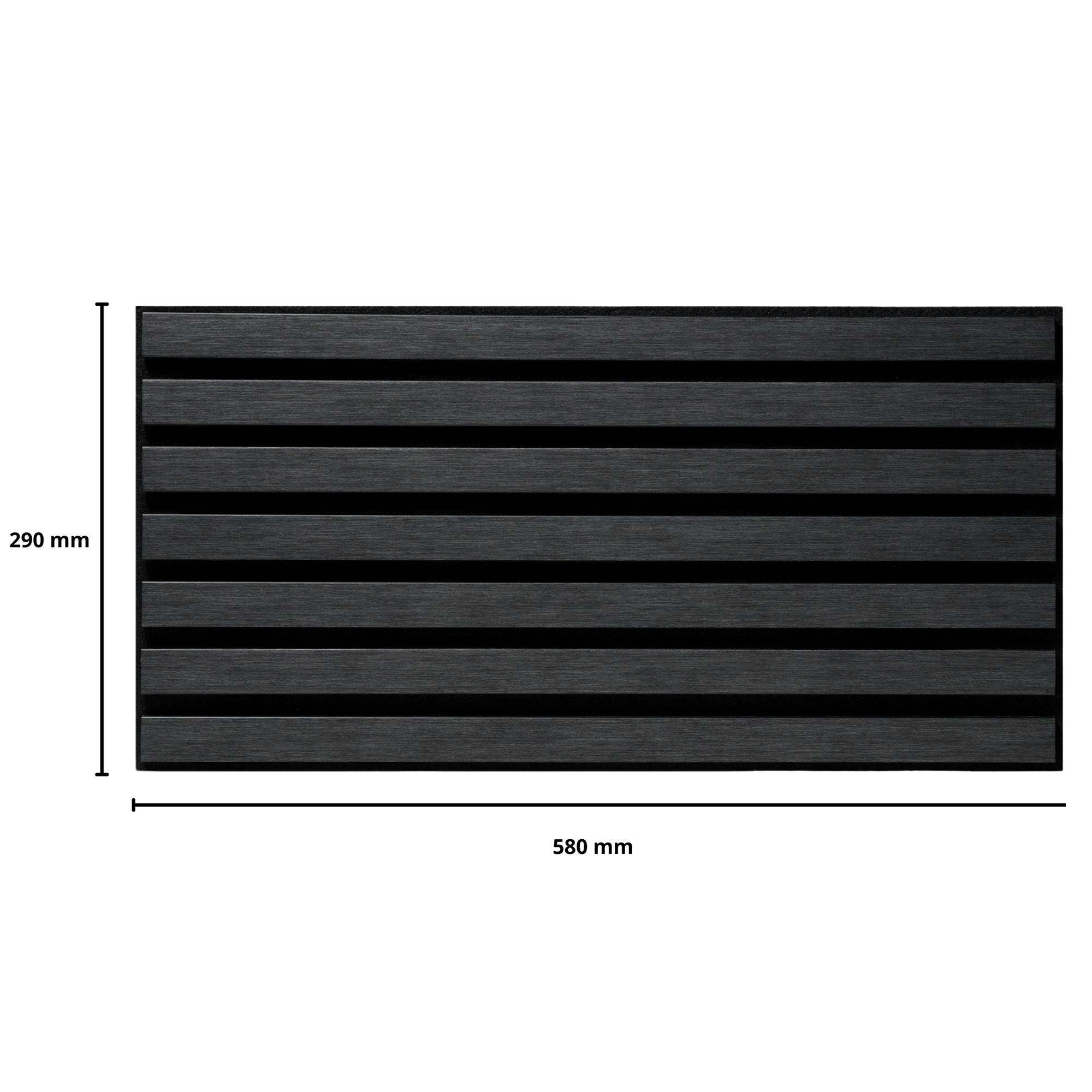 Wallsupply Anthracite/Grey Ultracoustic Eco Tile Wood Effect Recycled Felt & Eps Acoustic Slat Wall 58 X 29Cm Panels, 6Pcs 1.01M²,