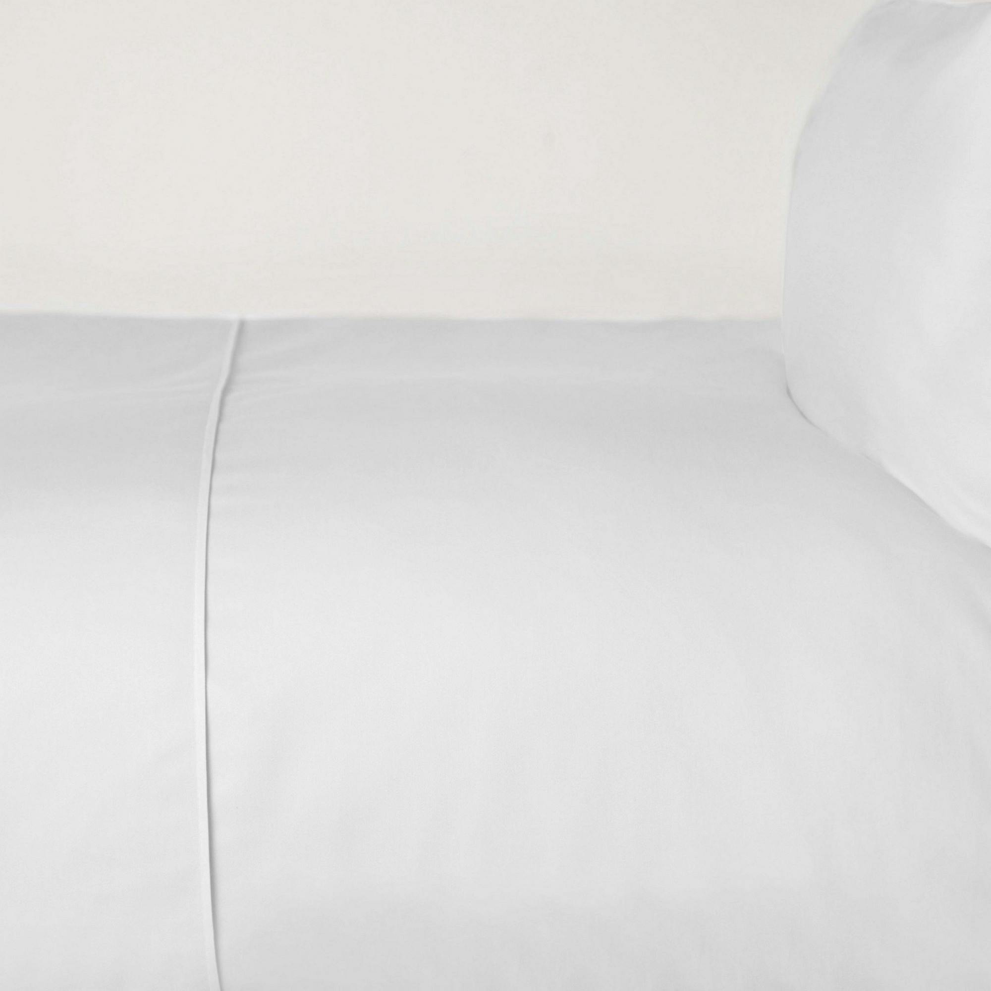 Belledorm White 100% Cotton Sateen Duvet Cover - Superking - 100% Cotton