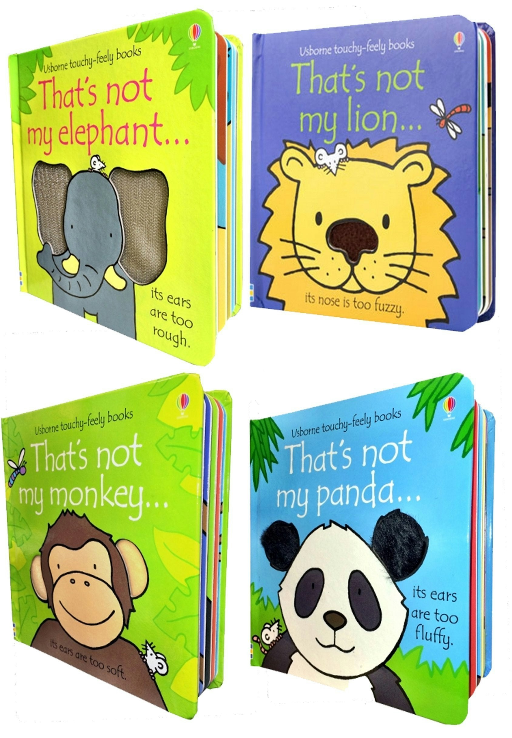 Various Publishers Usborne Thats Not My Animals Collection 4 Books Set ( Lion, Elephant, Panda, Monkey)