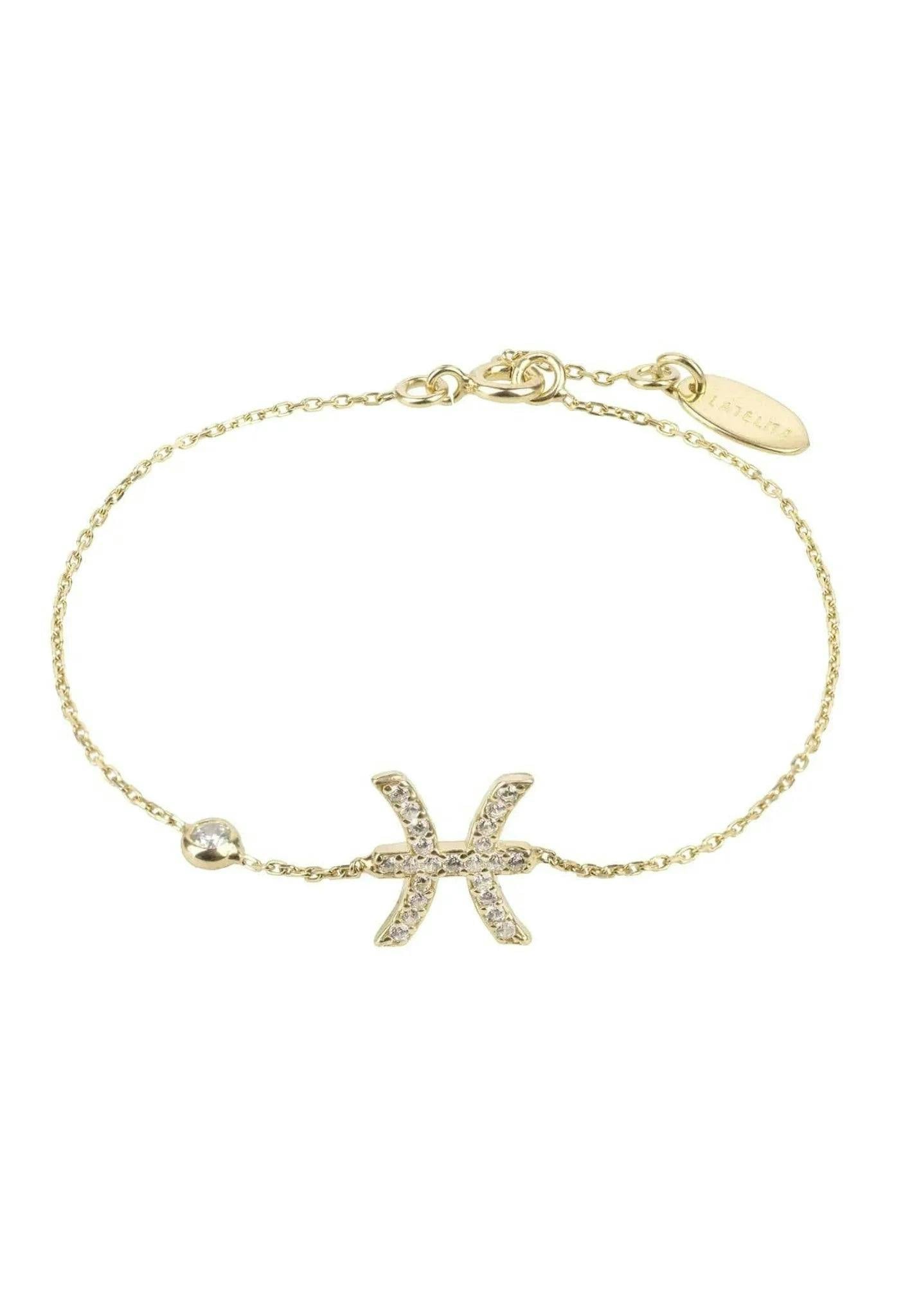 Latelita Gold Zodiac Horoscope Star Sign Bracelet Pisces