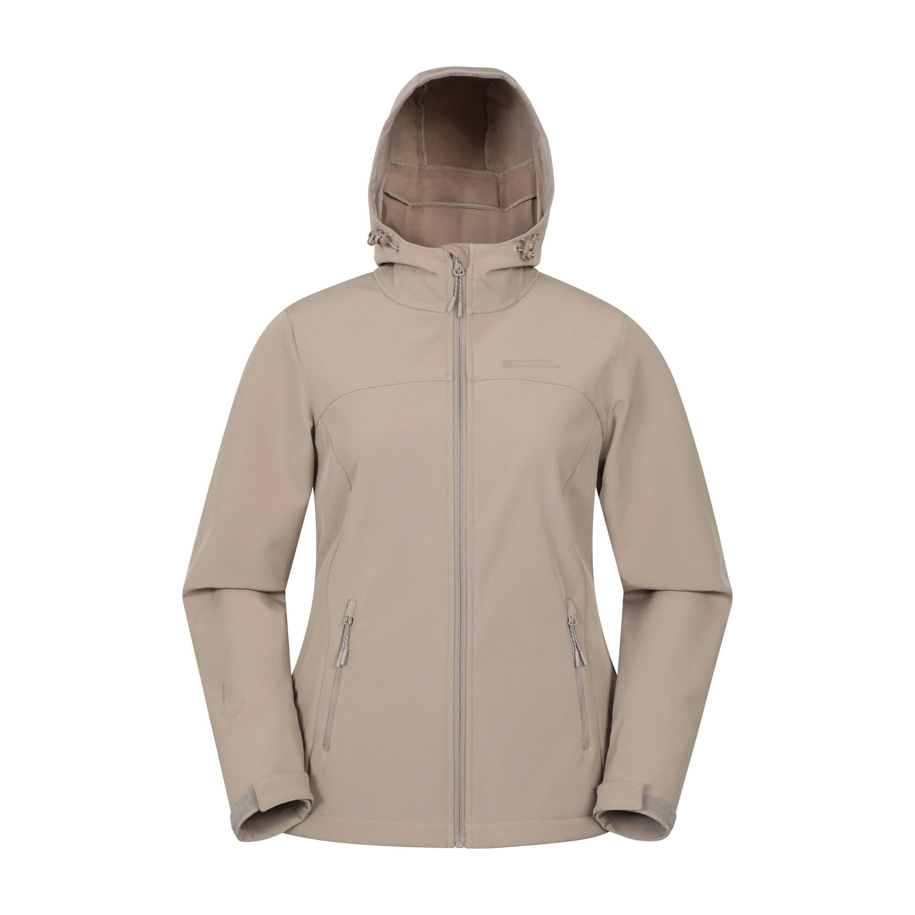 Mountain Warehouse Women's Dark/Beige Exodus Water Resistant Soft Shell Jacket - 18 Uk - 95% Polyester/5% Elastane