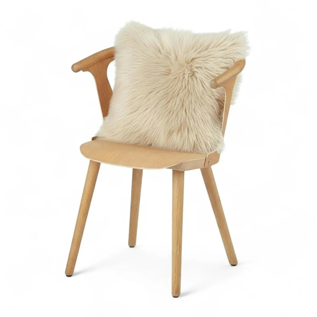 Rackhams Beige Genuine Sheepskin Real Wool Single Sided Cushion