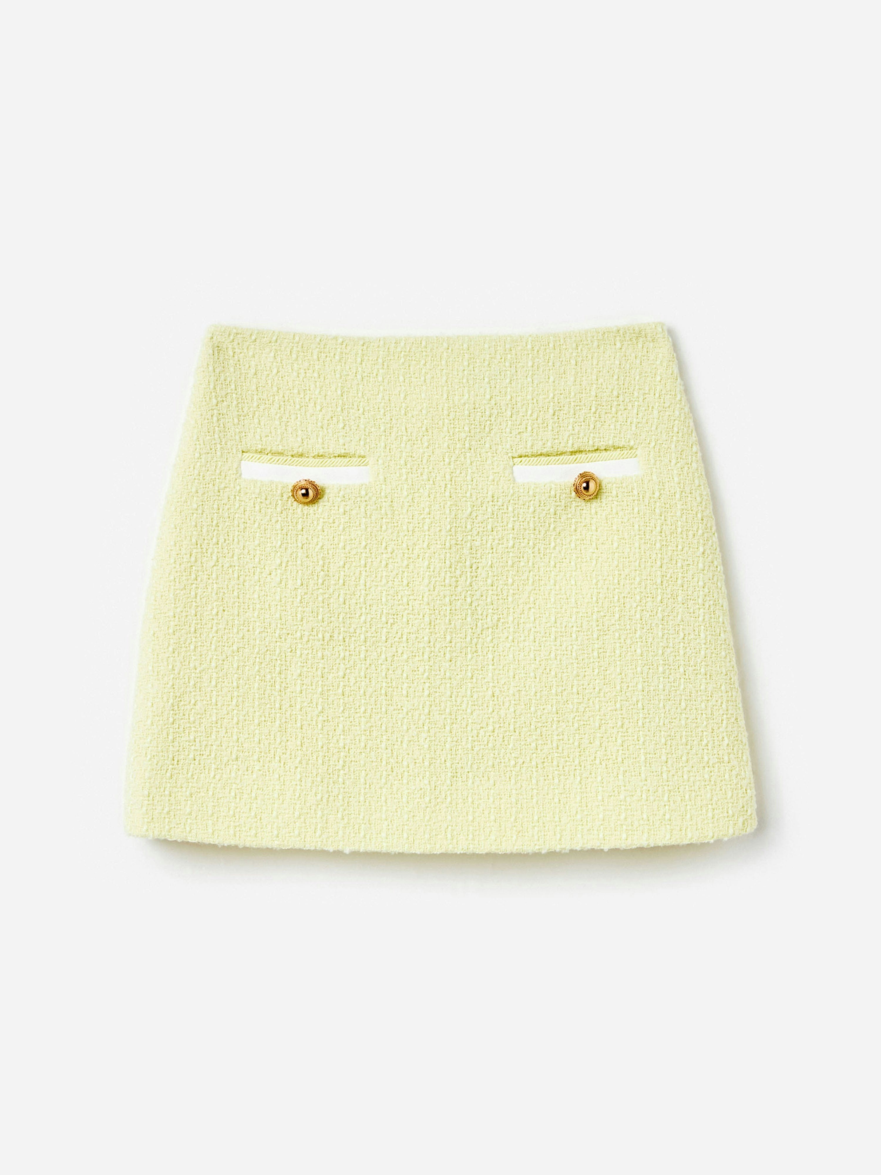 Self Portrait Girls Yellow Boucle Skirt In - 6 - 7 Yrs