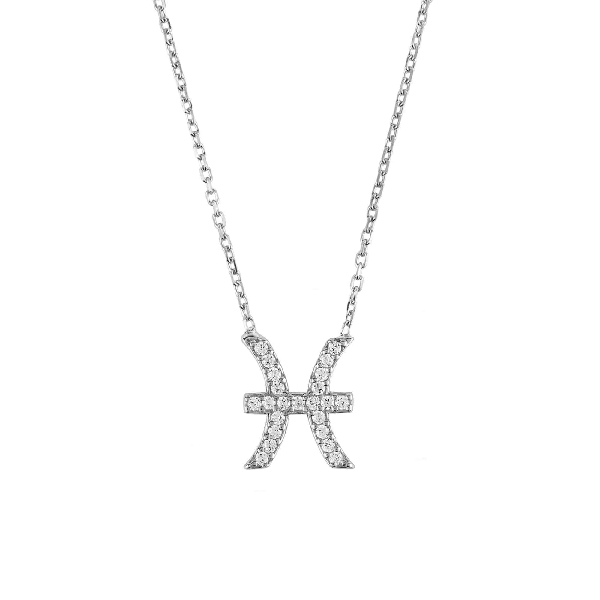Latelita Silver Zodiac Star Sign Pendant Necklace Pisces