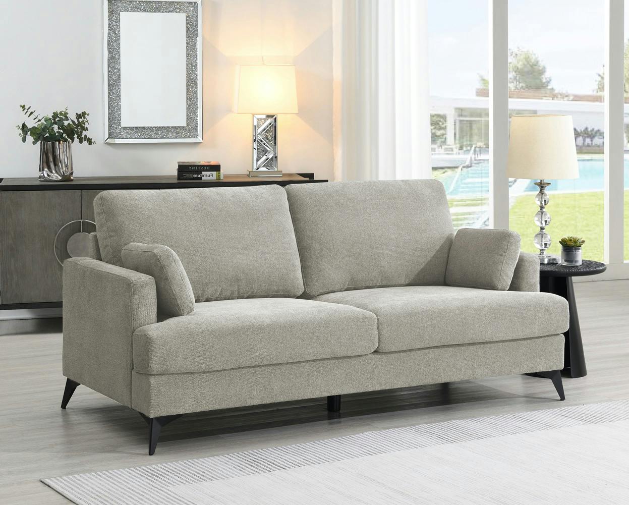 - Goldthorn 3 Seater Sofa In Grey Fabric - Image 3