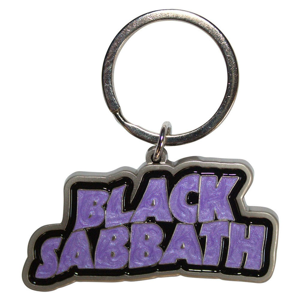 Paradiso Clothing Black Sabbath Wavy Logo Bordered Keyring Keychain