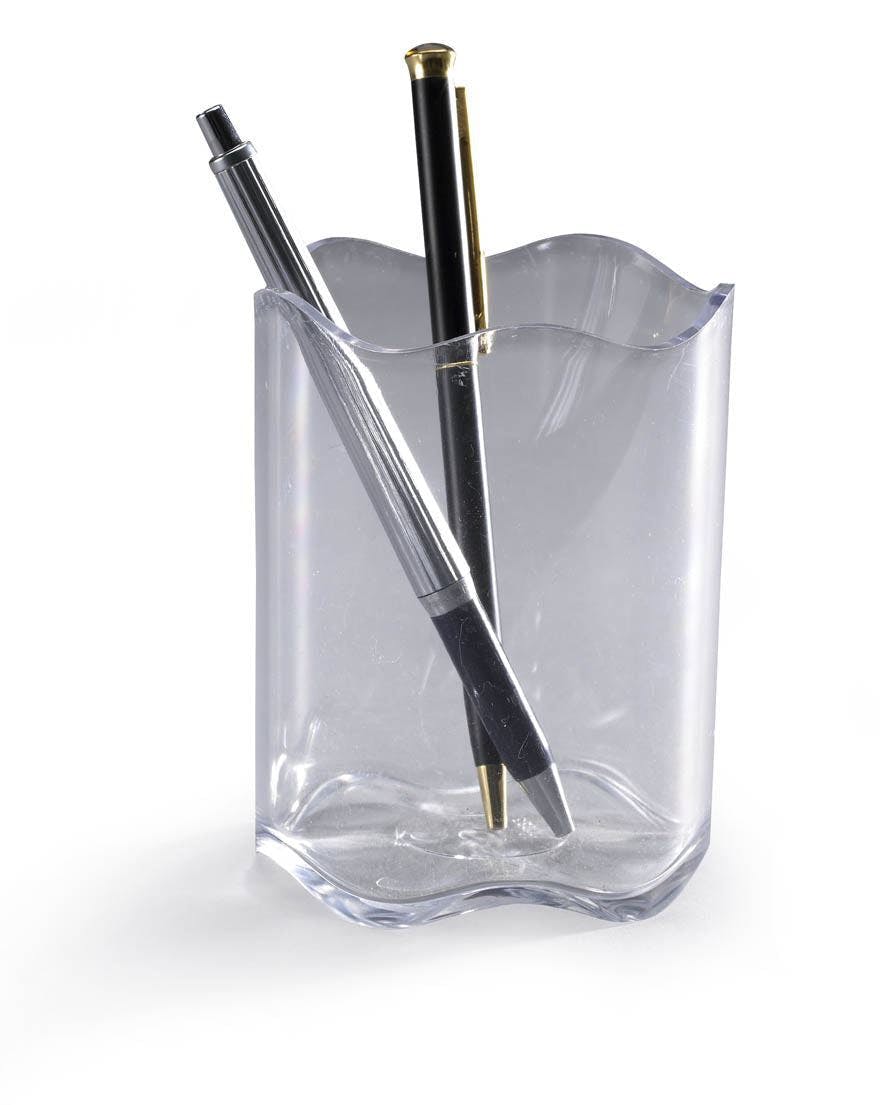 Rackhams Trend Pen Pot Pencil Holder Desk Tidy Organiser | 6 Pack | Clear