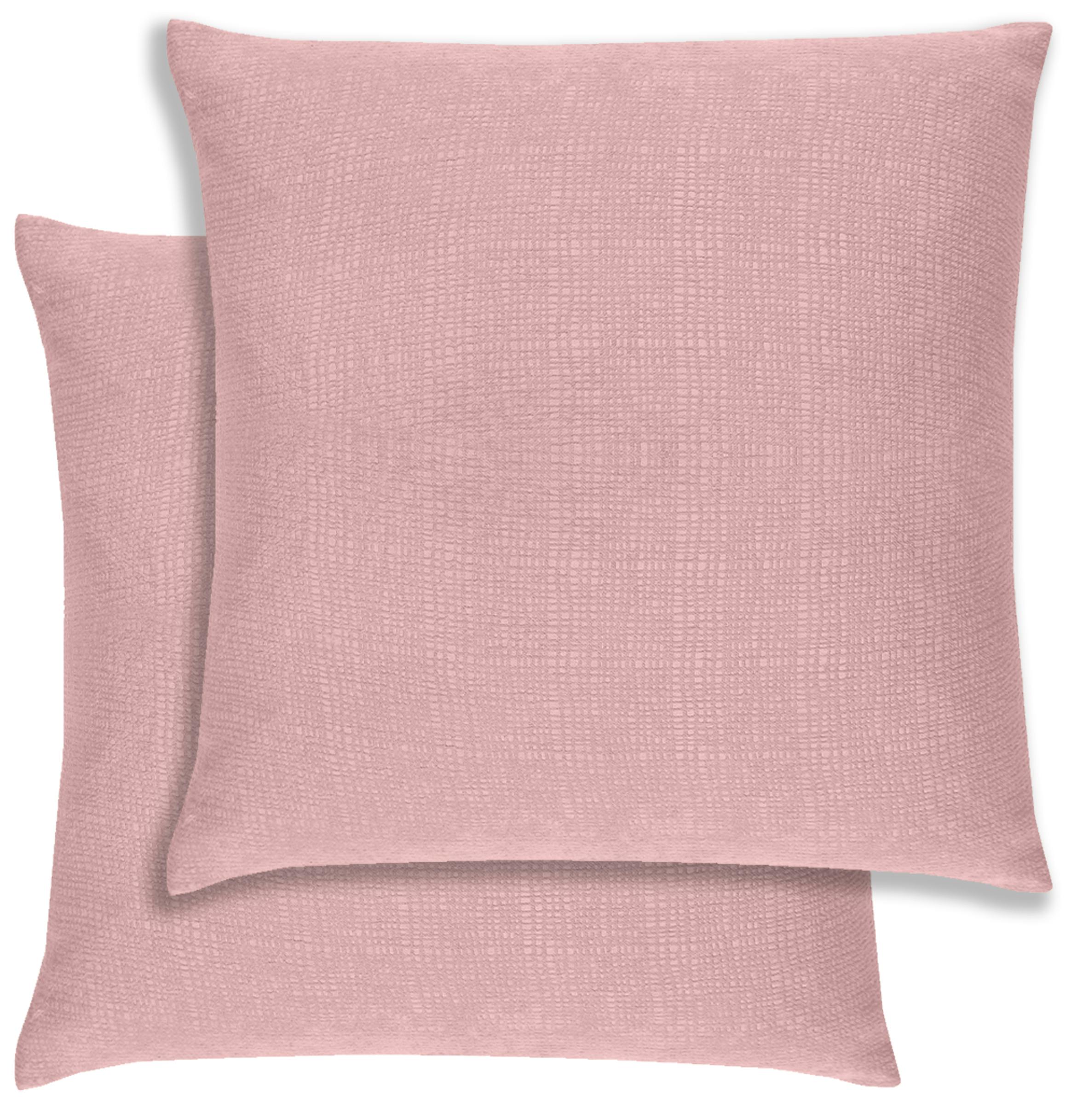 Enhanced Living Pair Of Matrix Textured Double Sided Zip Opening Piped Edge Cushion Covers - 43X43cm - Cases Only - Blush