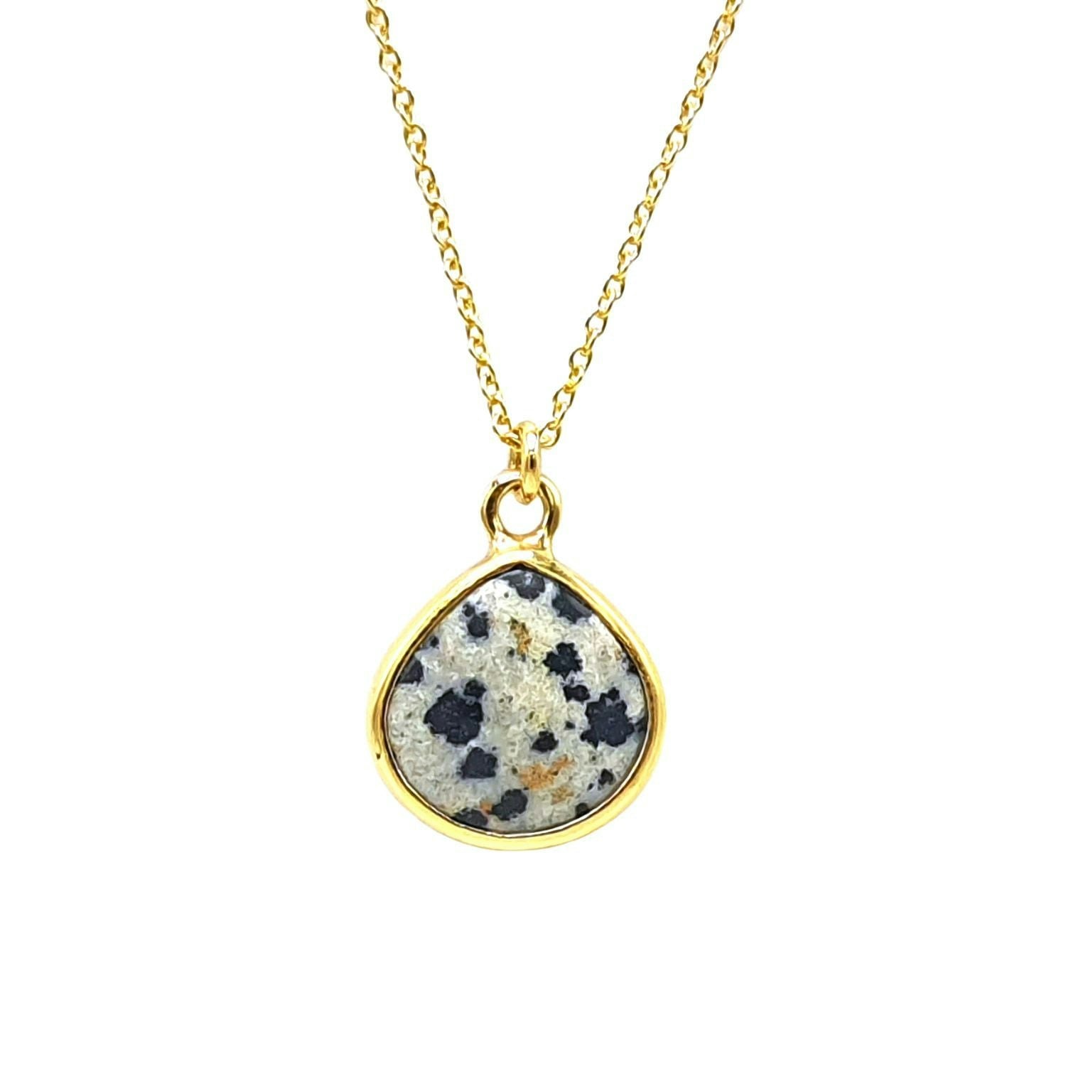 Harfi Gold 18Ct Vermeil Plated Dalmatian Jasper Necklace