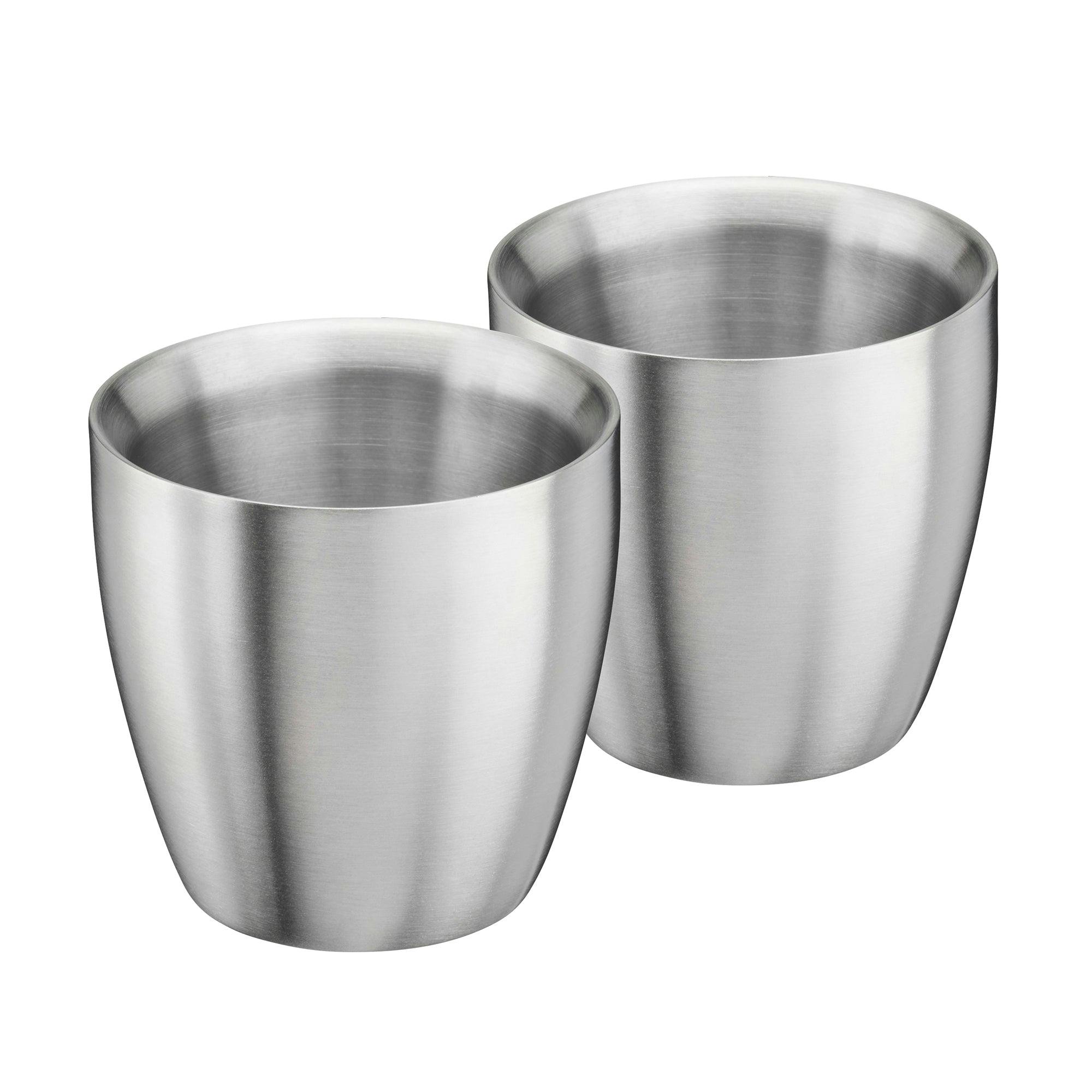 Cooks Professional Silver Insulated Espresso Cups | Pack Of 2 |