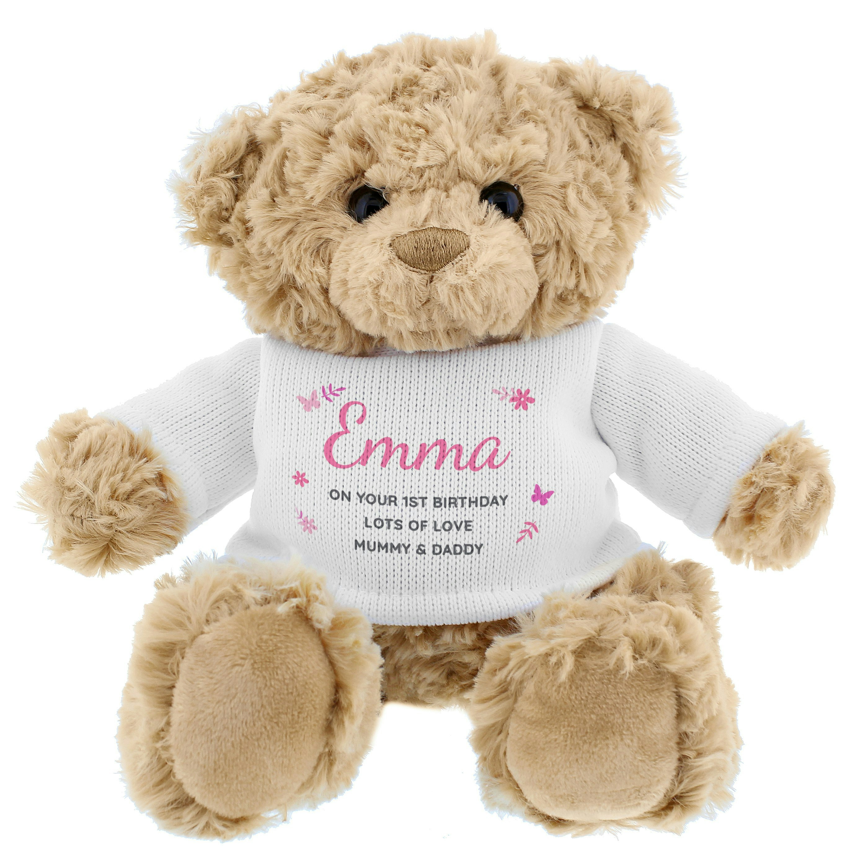 Personalised Memento Company Pink Personalised Message Teddy Bear