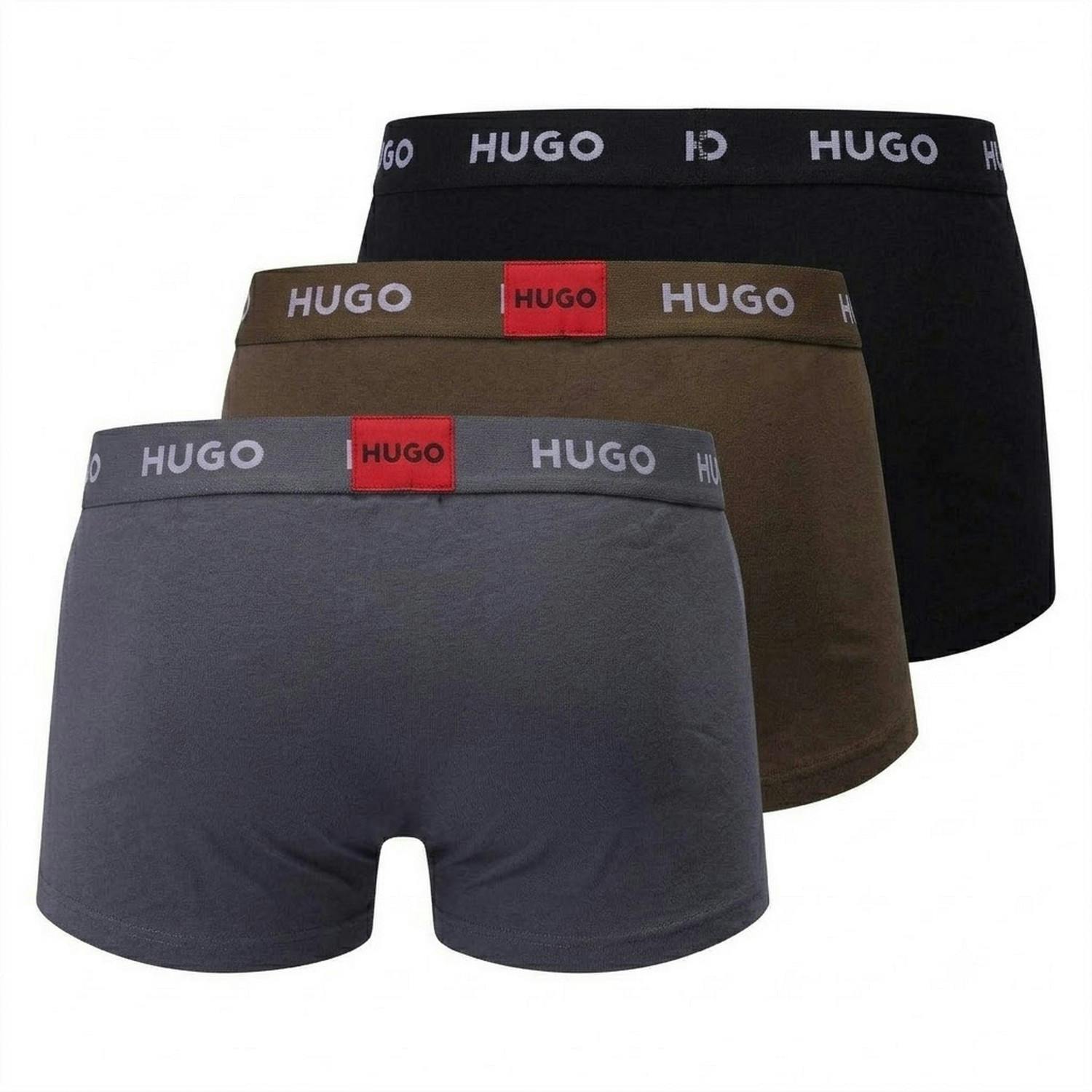 Hugo Men's Repeat Logo Stretch Boxer Shorts (Pack Of 3) - Multicoloured - S - Multicoloured - 95% Organic Cotton/5% Elastane