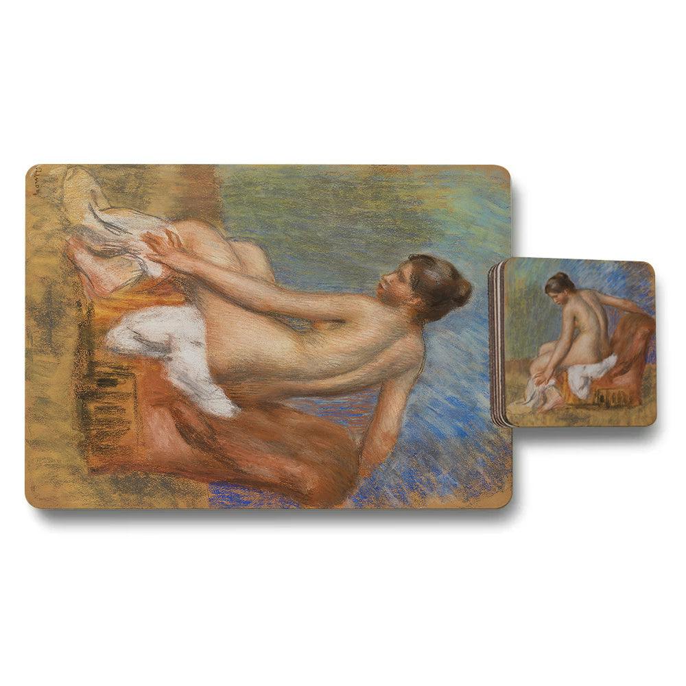 Benjamin Tate Design Set Of 12 Placemats And Coasters With Wood Bottom And Designer Artwork Limited Edition
