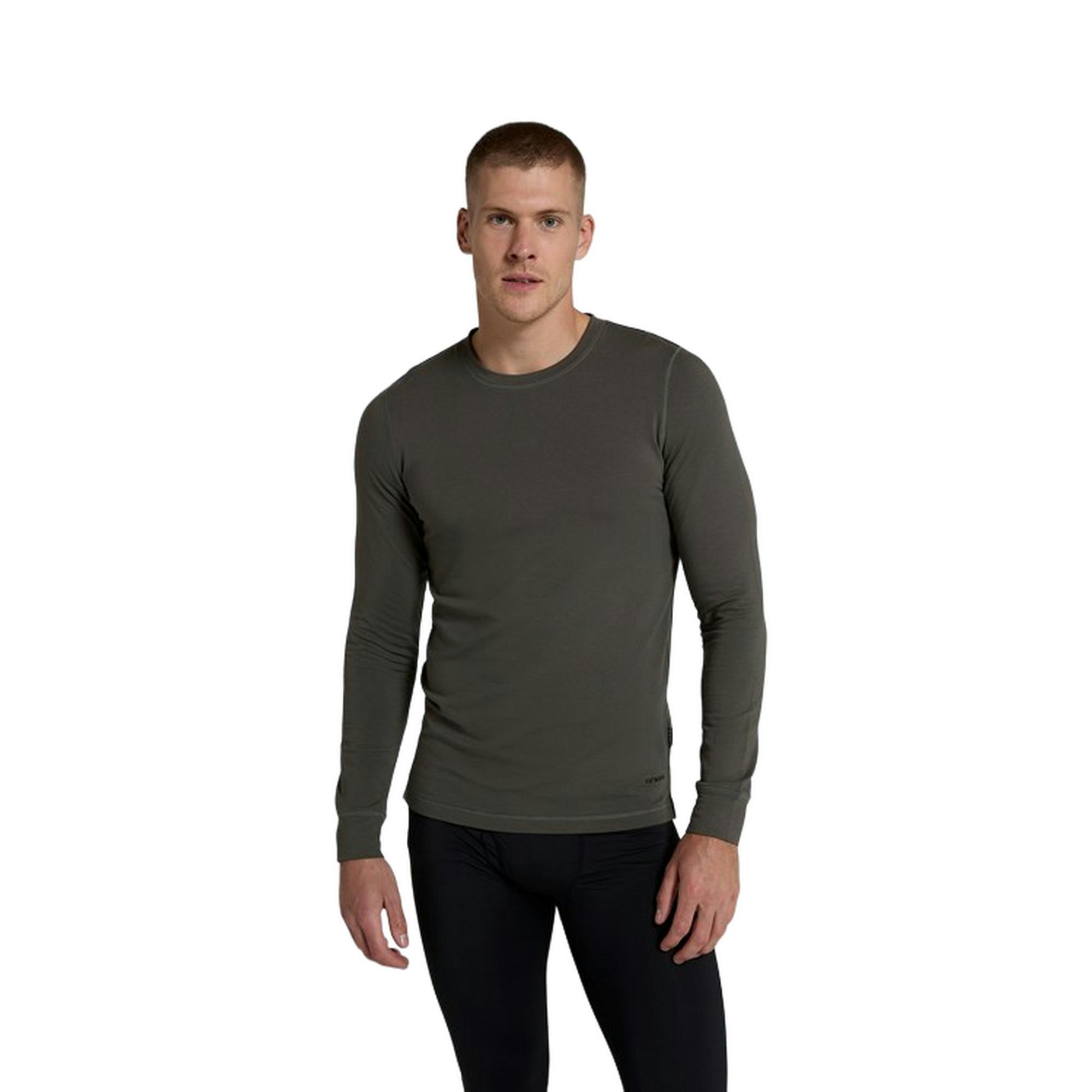 Animal Men's Dark Blaze Base Layer Top - Khaki - L - Khaki - 53% Cotton/42% Acrylic/5% Elastane