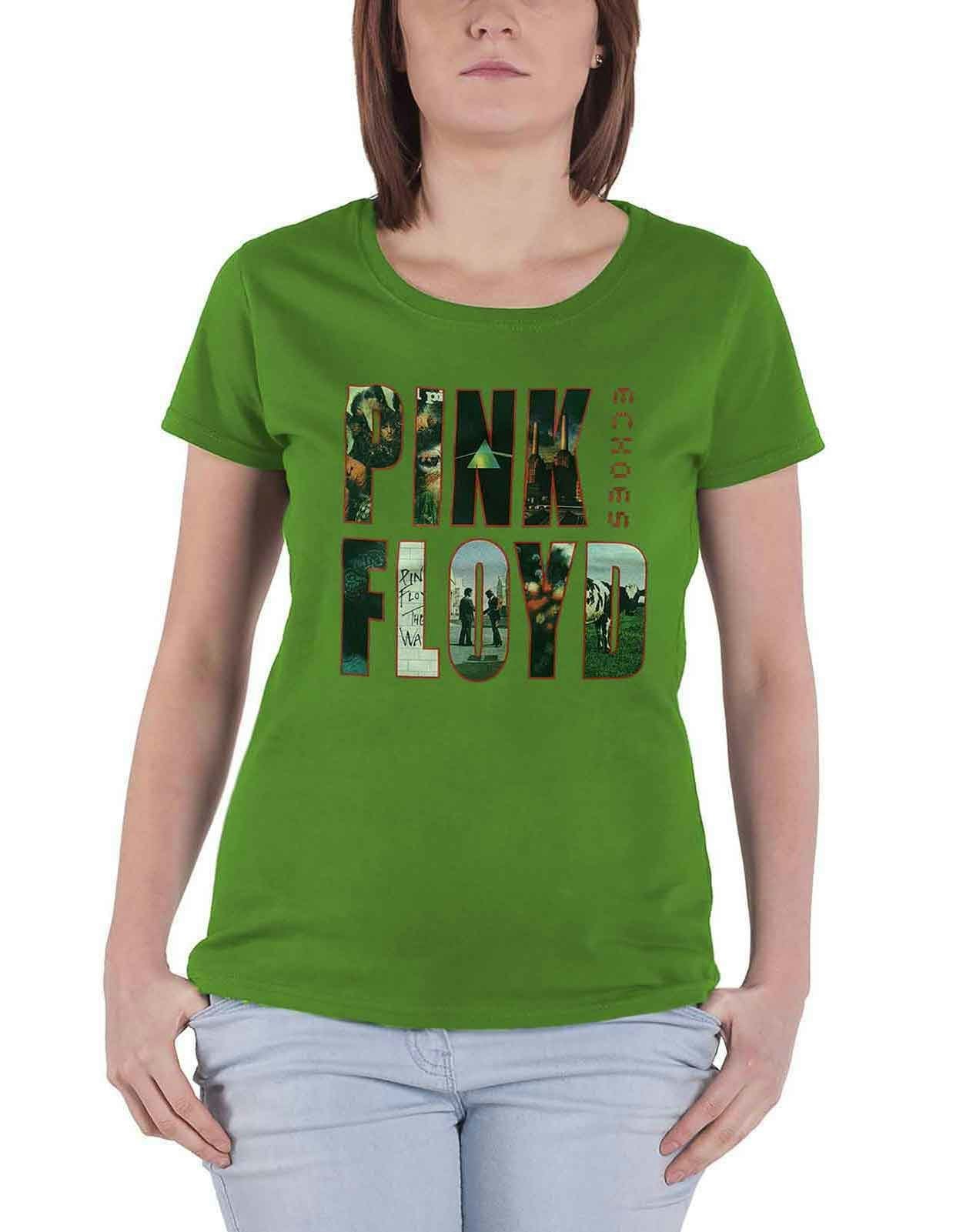 Paradiso Clothing Women's Pink Floyd Echoes Album Montage Skinny Fit T Shirt - S