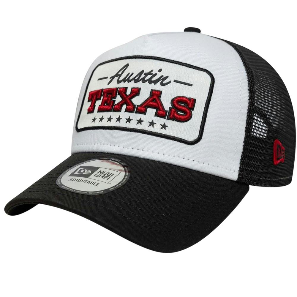 New Era Black/White Austin Texas Everyday Trucker Cap - One Size - 50% Cotton/50% Polyester