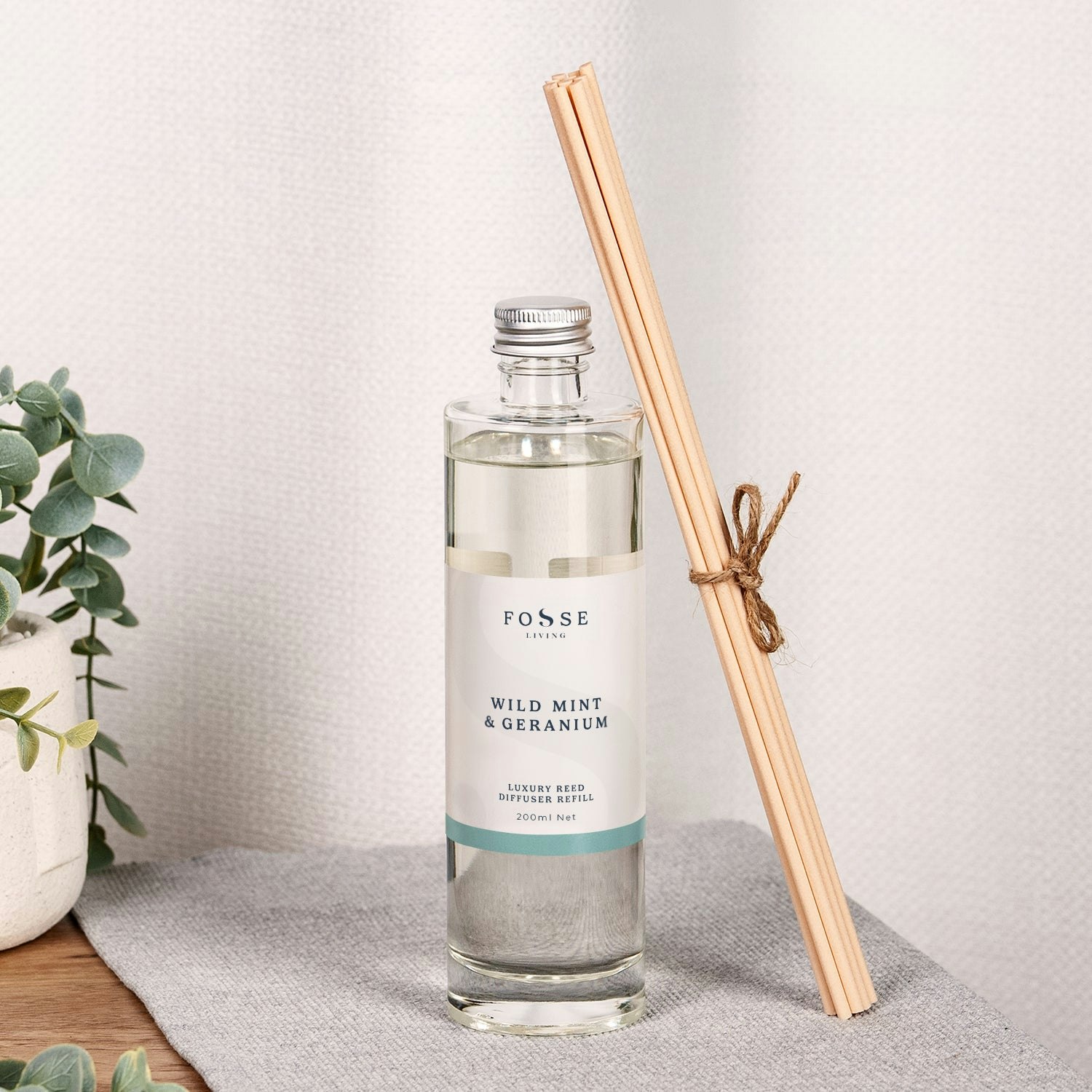 Rackhams Amber Wild Mint & Geranium Reed Diffuser Refill 200Ml - 200Ml Refill + 10 Reeds