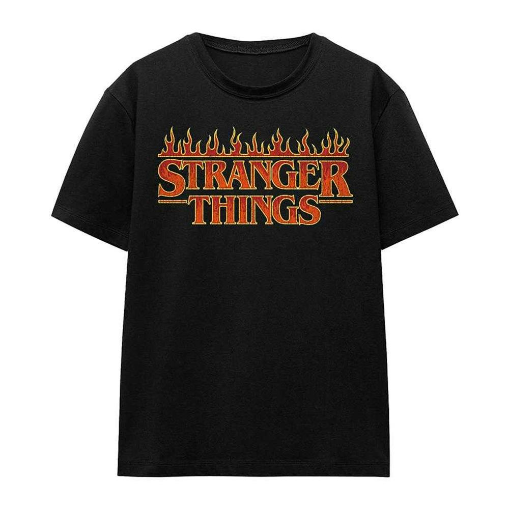 Stranger Things Women's Black Flamingo Logo T-Shirt - M