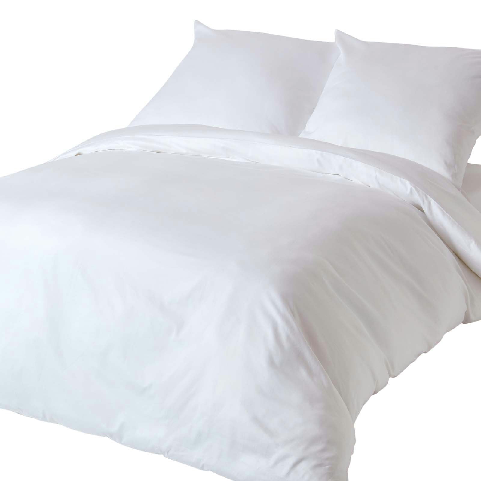 Homescapes White Organic 400 Tc Egyptian Cotton Sateen Duvet Cover Set, European Size - 240 X 220 Cm