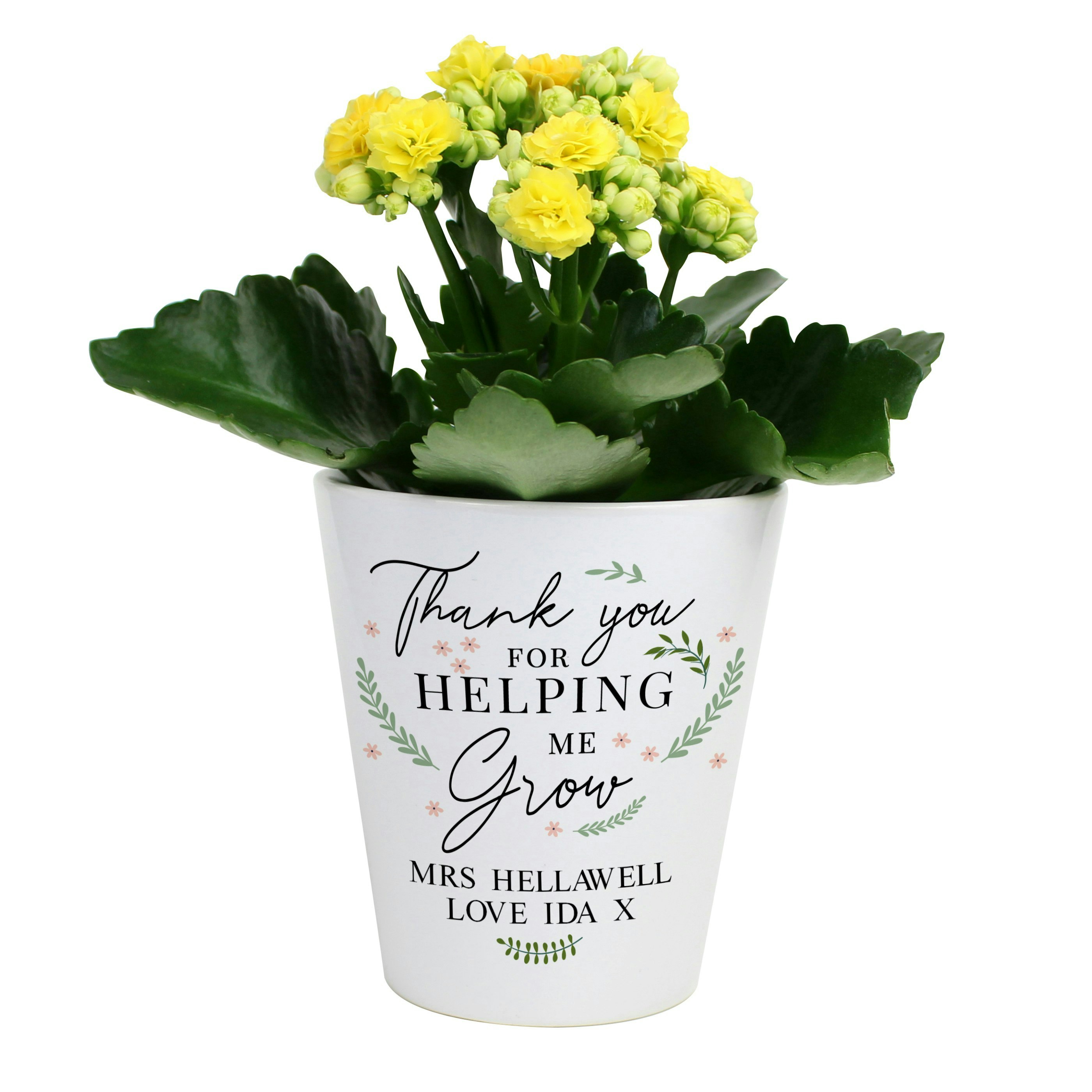 Rackhams Personalised Thank You For Helping Me Grow Plant Pot