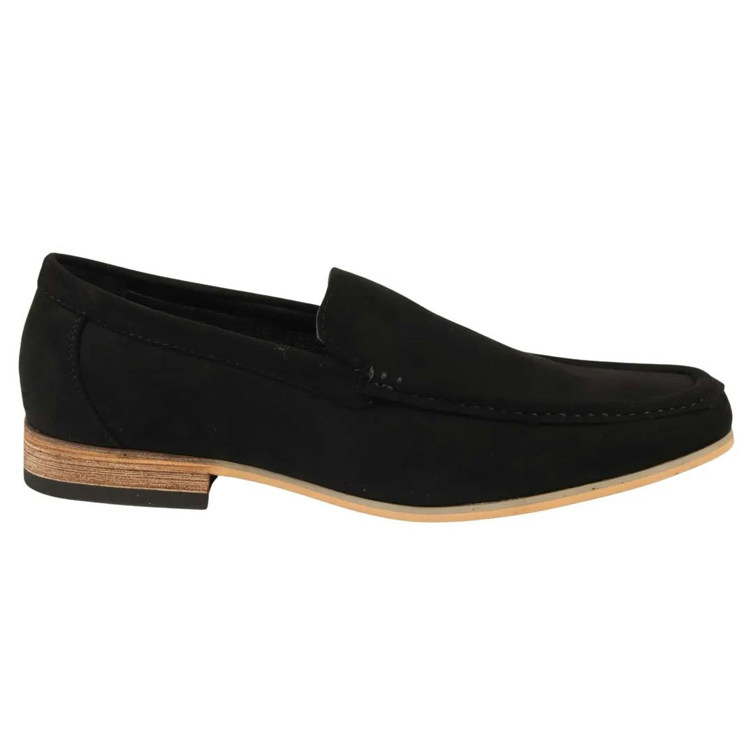 Dolcetto Men's Black Slip On Lightweight Suede Loafers - Uk 8