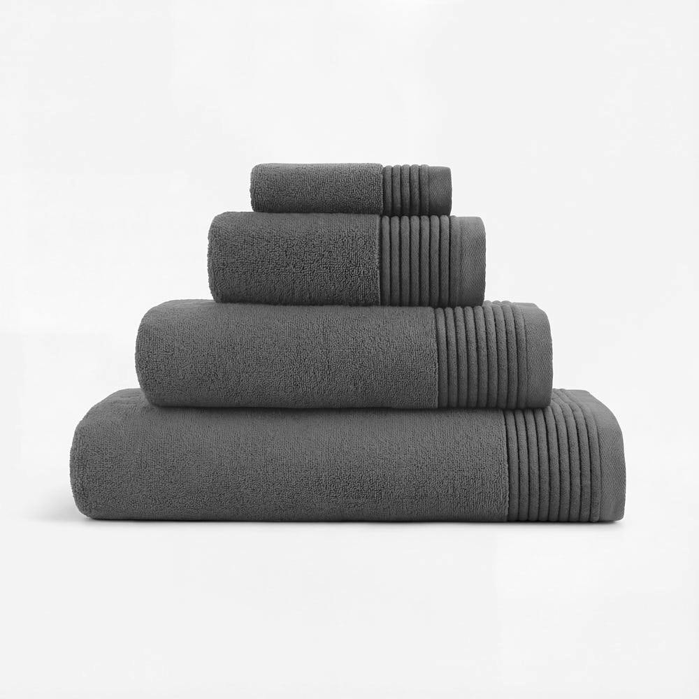 Bedable Unisex Dark Grey Plush Zero-Twist Cotton Towel - Face Towel - Hand Towel - Bath Towel -Bath Sheet In - Image 2