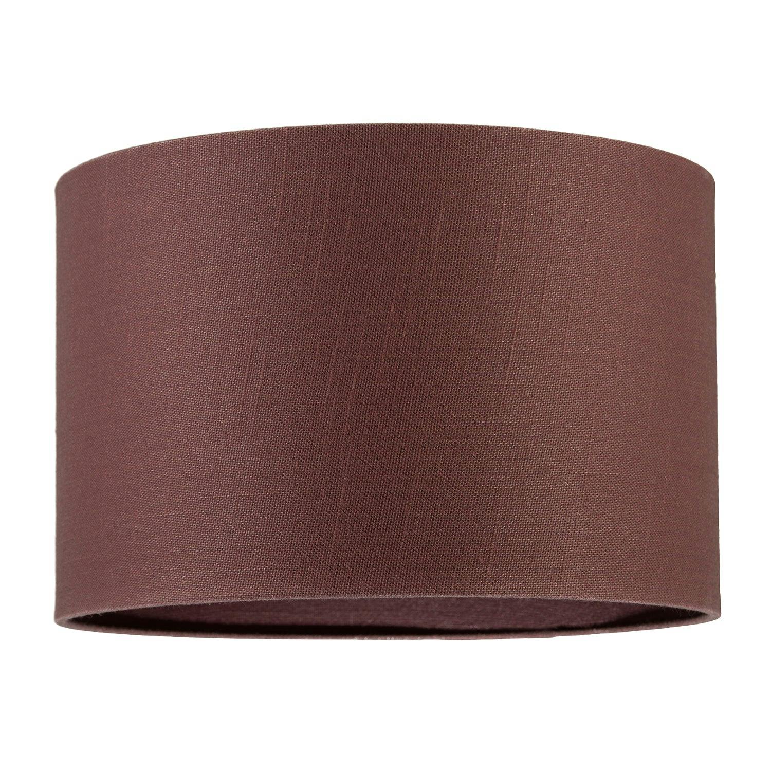 Rackhams Brown Modern Cinnamon Reddish Textured Linen Fabric Circular Lampshade
