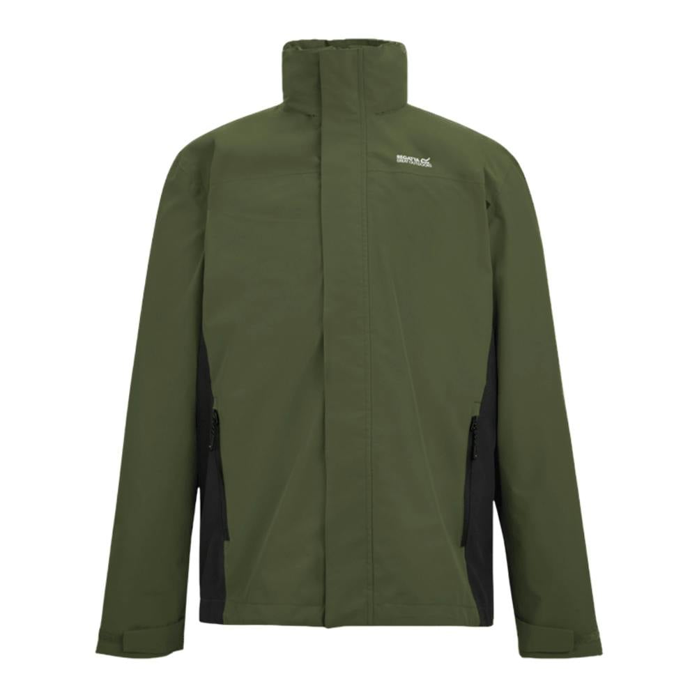 Regatta Men's Dark/Black Matt Ii Waterproof Jacket - Khaki/ - Xs - Khaki/ - 100% Recycled Polyester