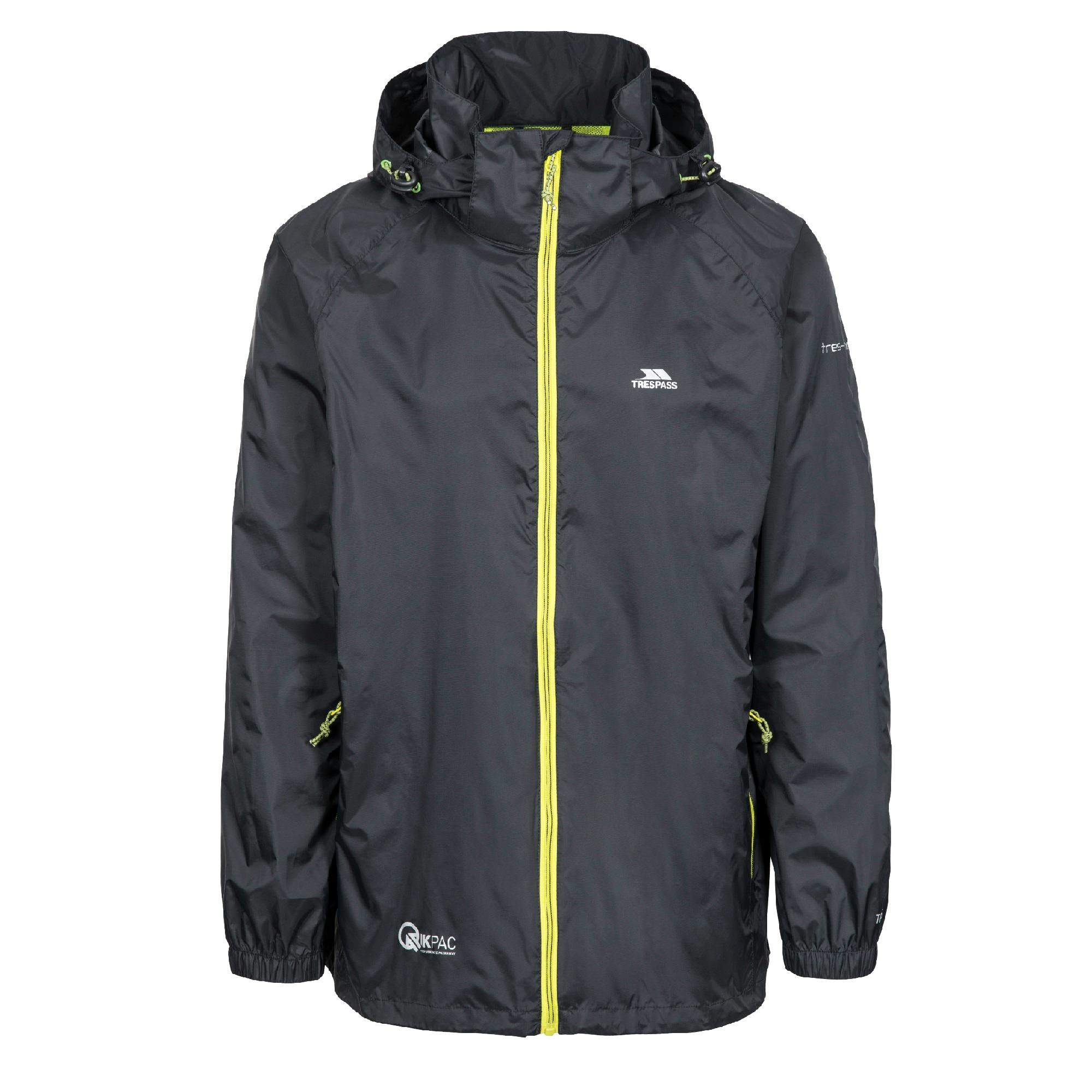 Trespass Unisex Black Qikpac X Packaway Jacket - Xl - 100% Polyester