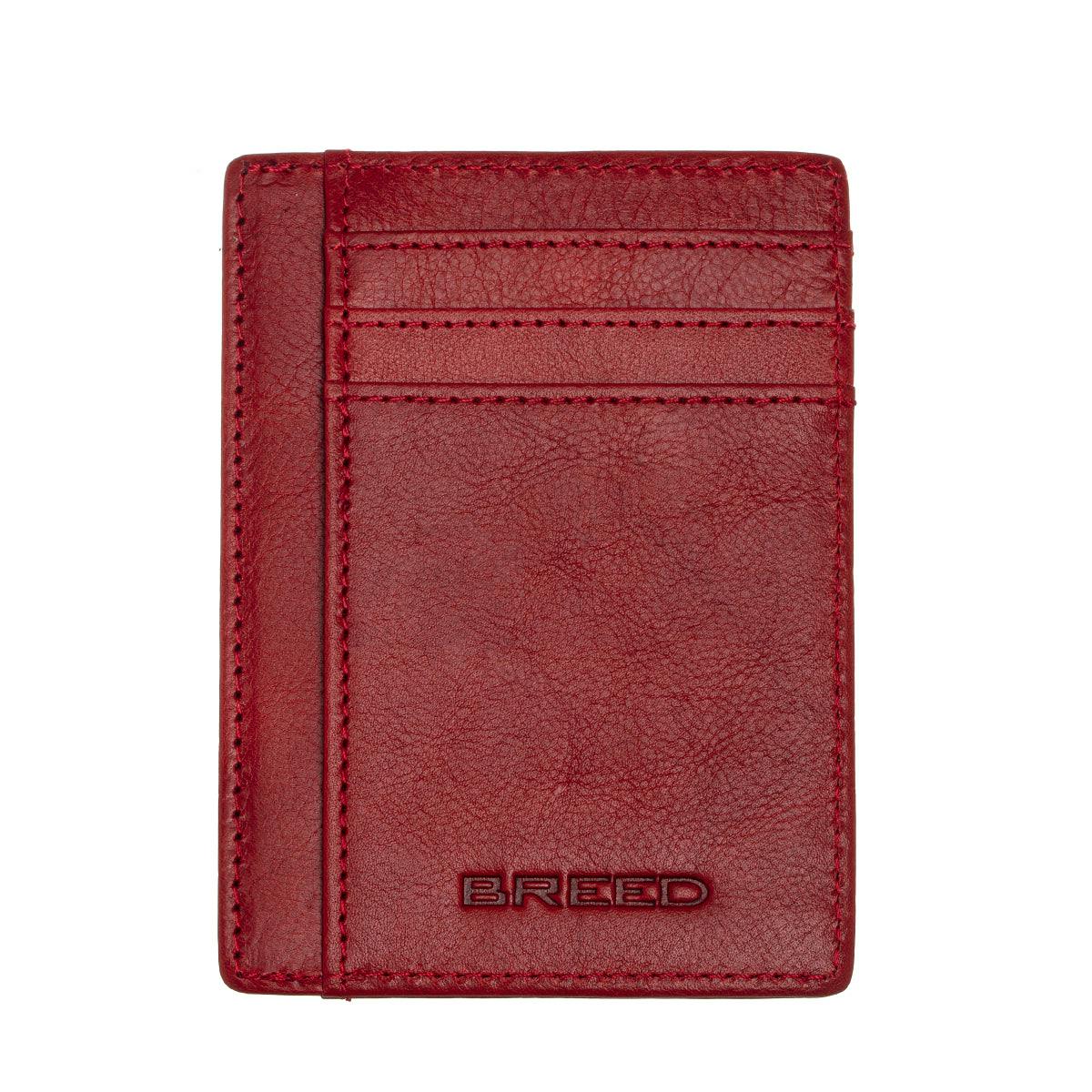 Breed Red Chase Genuine Leather Front Pocket Wallet