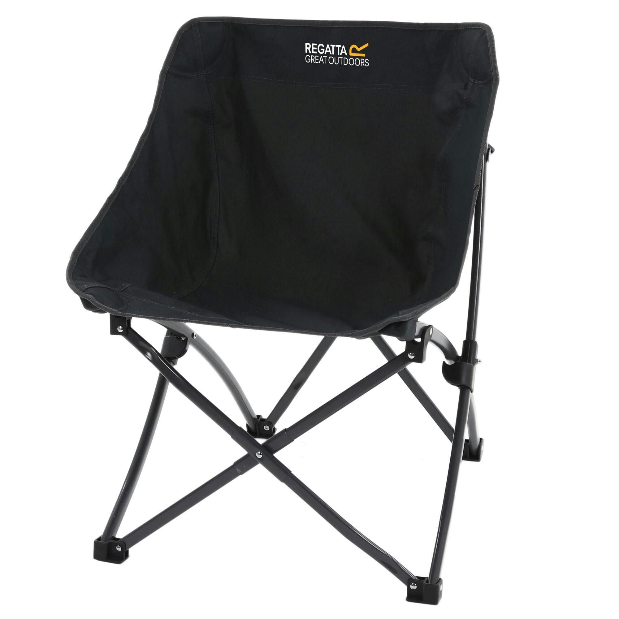 Photos - Outdoor Furniture Regatta Rackhams Forza Pro Folding Chair - Black - One Size - Black - 100 Polyester 