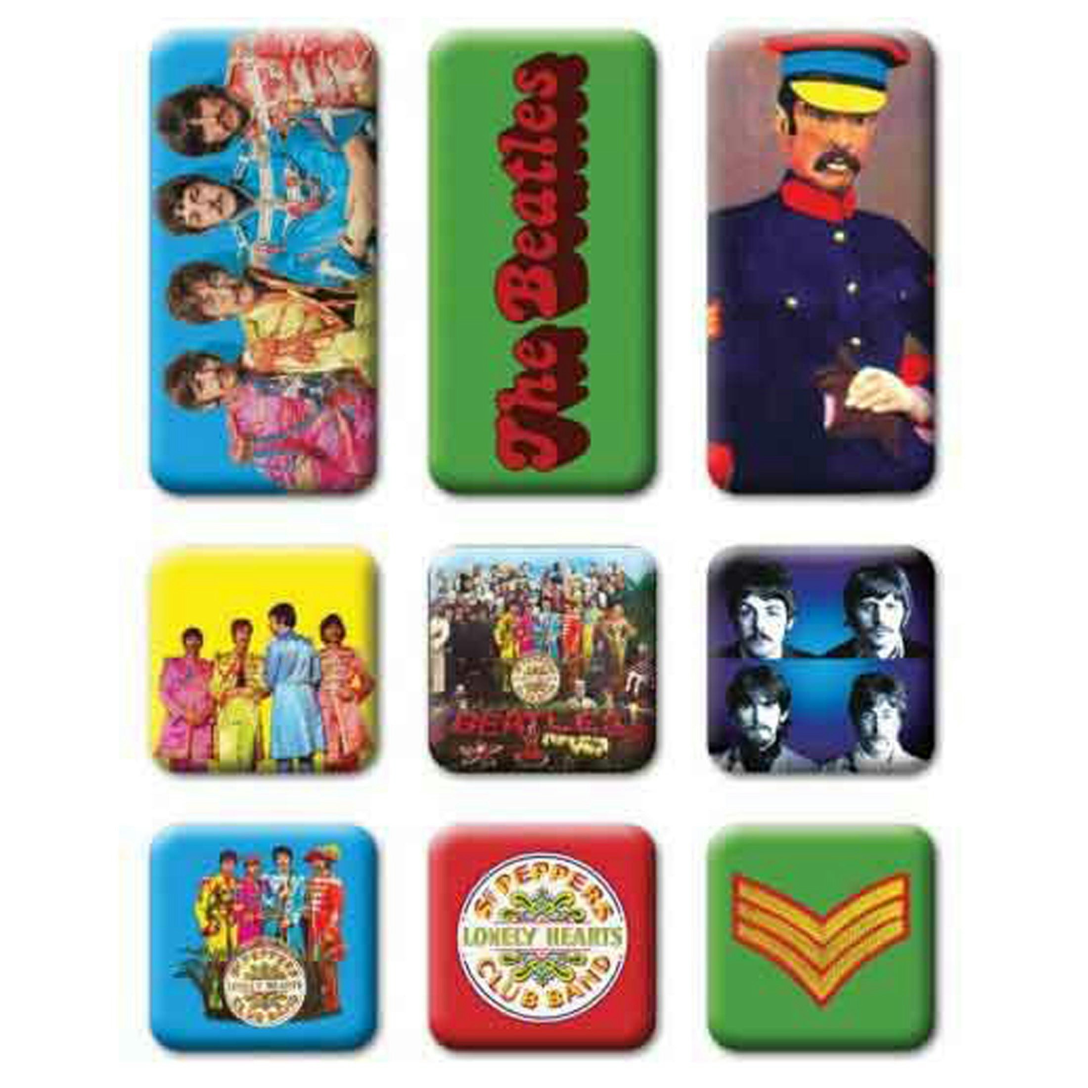Paradiso Clothing The Beatles Sgt Pepper 9 Piece Set Fridge Magnet