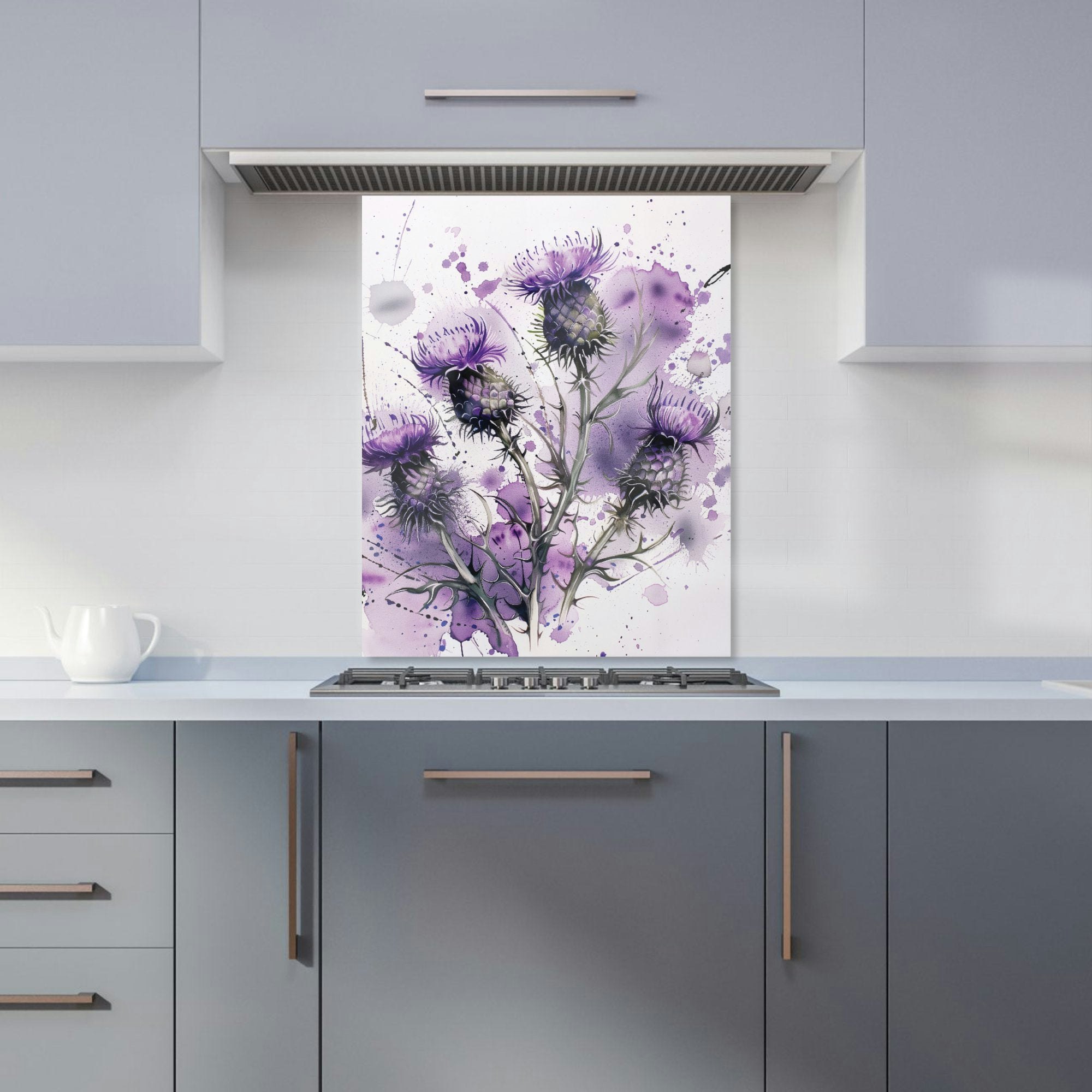 Warren Reed - Designer Vibrant Scottish Thistle Art Kitchen Splashback - W600mm X H750mm