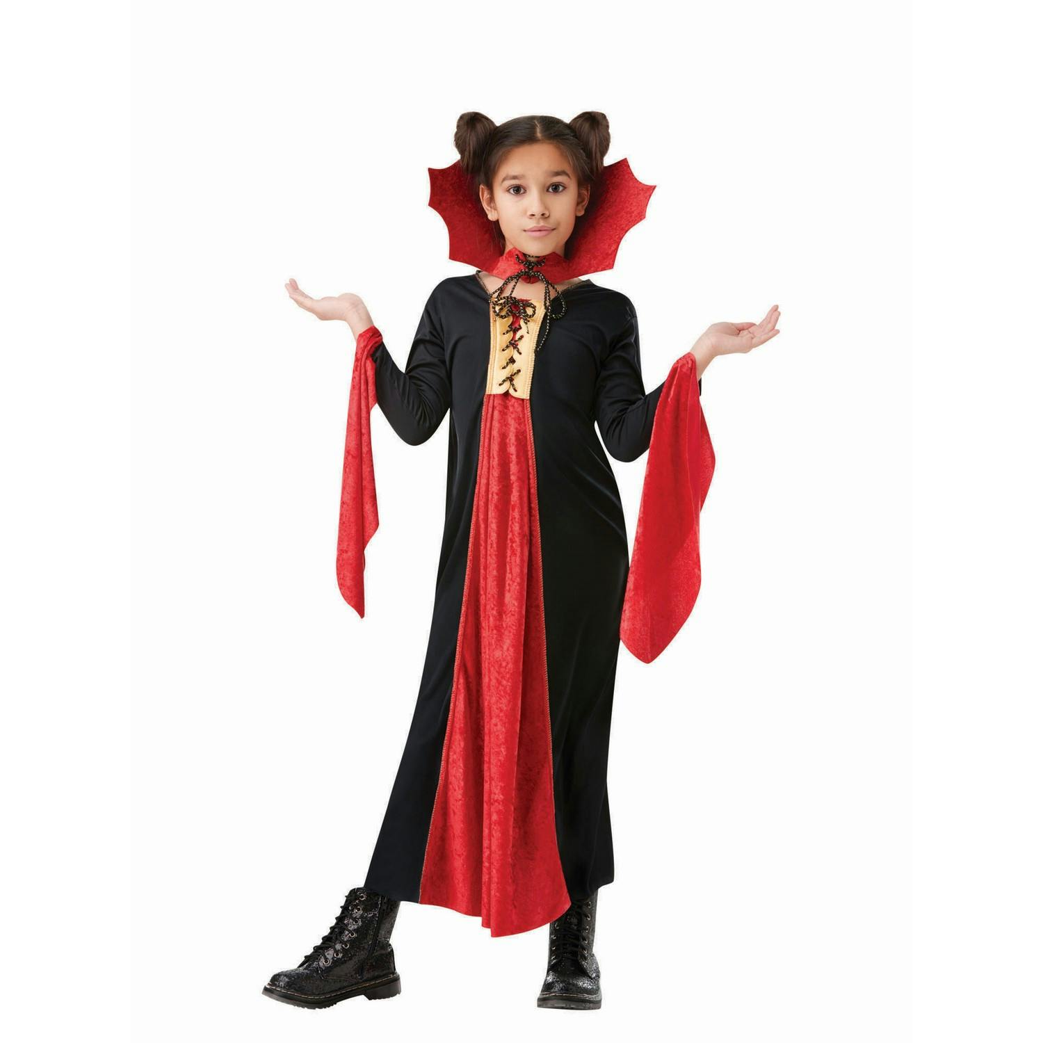 Bristol Novelty Black/Red Kids Gothic Vampiress Costume - L