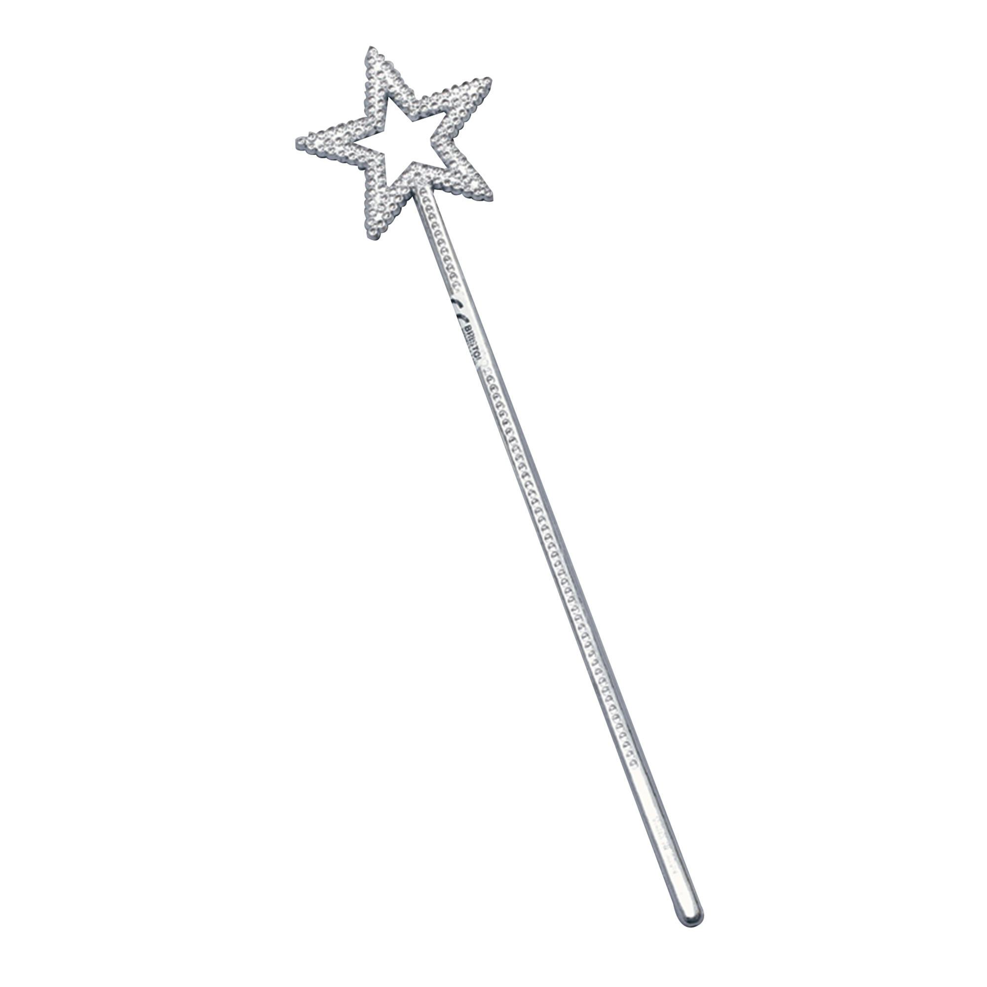 Bristol Novelty Silver Star Wand (Pack Of 12) - One Size
