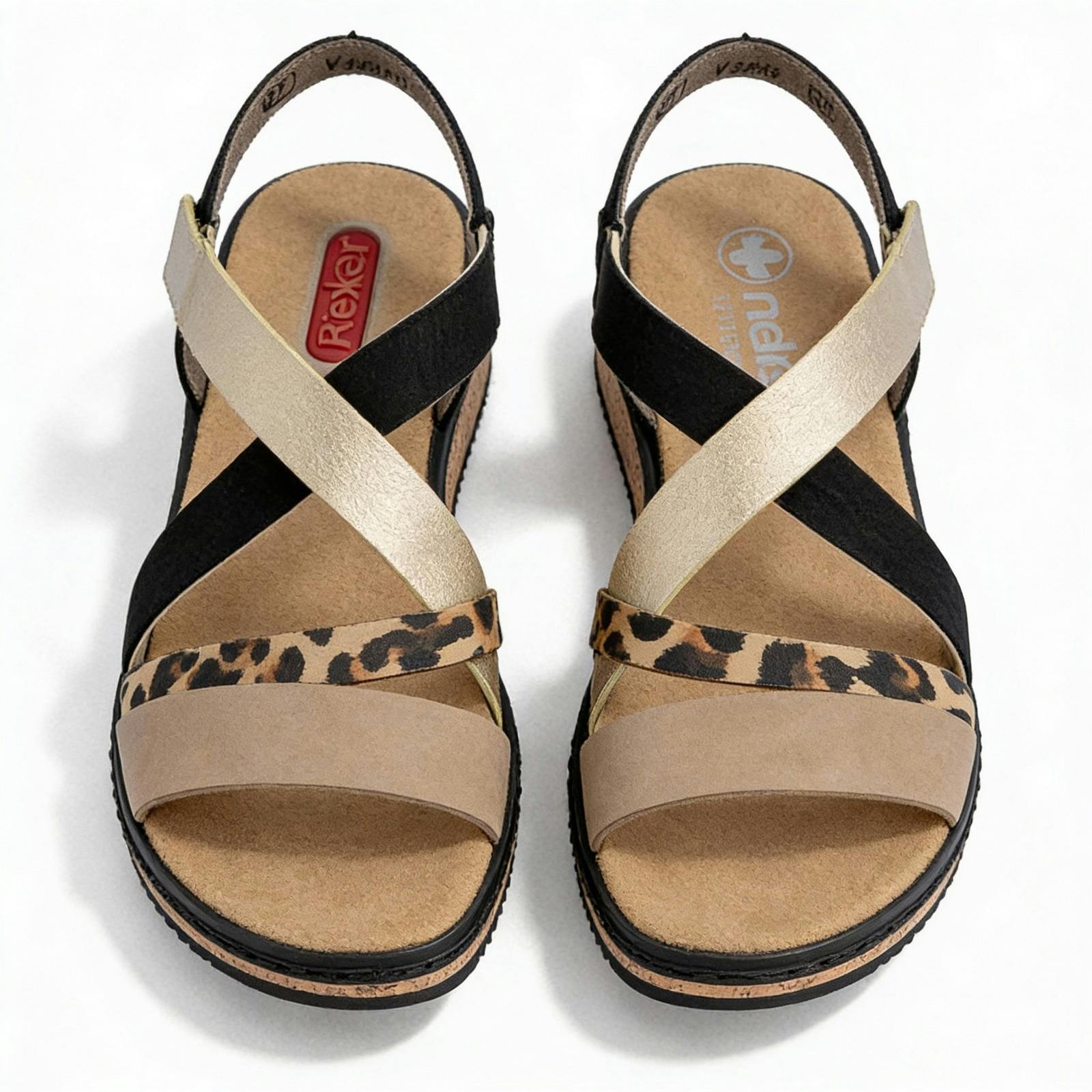 Rieker Women's V3663 Cross Strap Sandals Multi - Uk 7.5 - Multicoloured