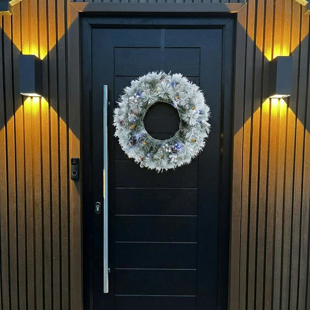 Rackhams White Aurora Winter Glow Christmas Wreath