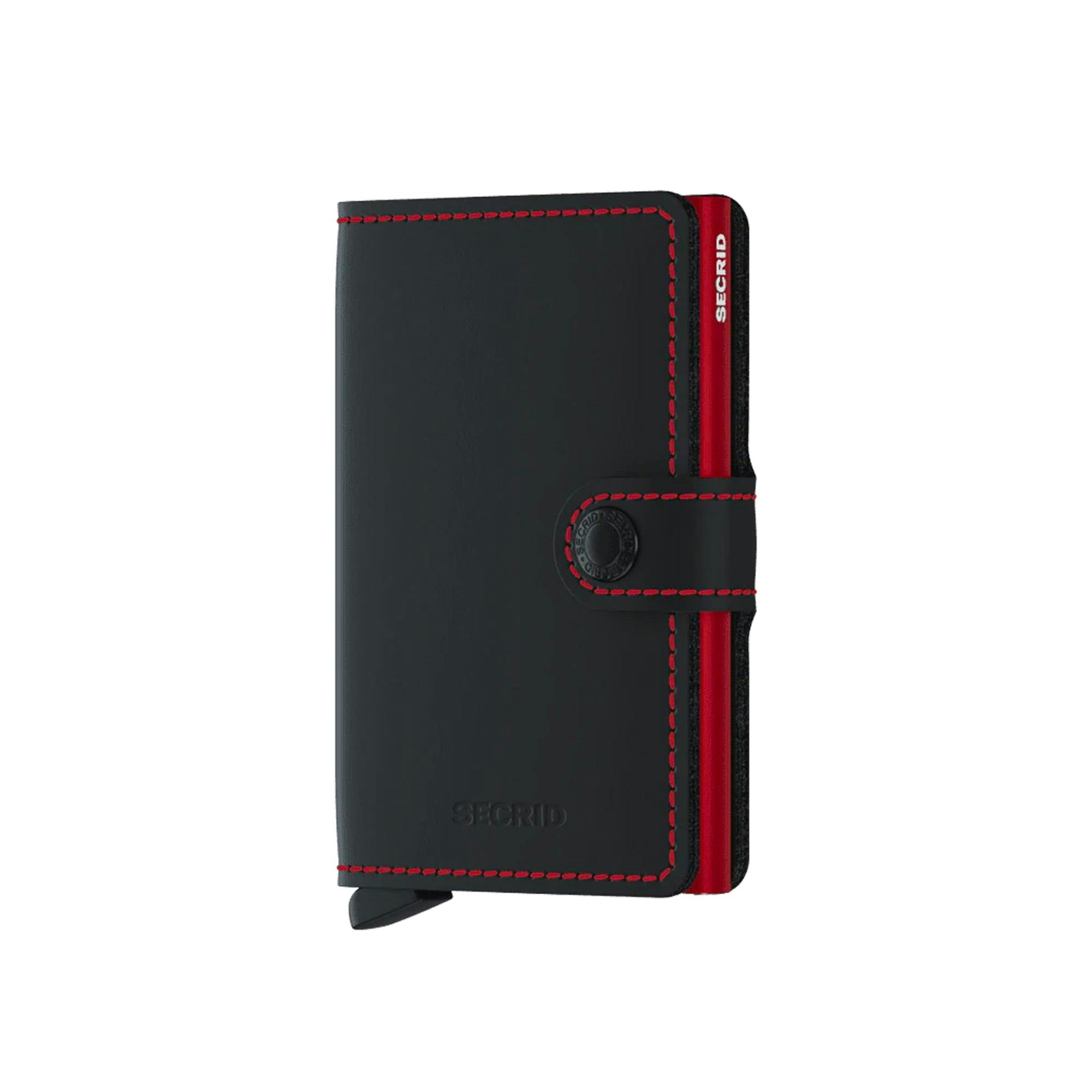 Secrid Black/Red Mini Wallet Matte Leather