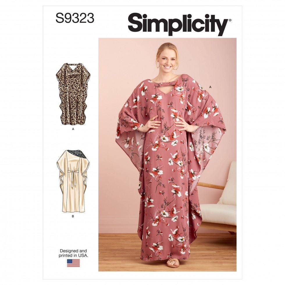 Simplicity Women's Sewing Pattern 9323, Caftans For A (Xs-S-M-L-Xl) - Easy - A (Xs-S-M-L-Xl)