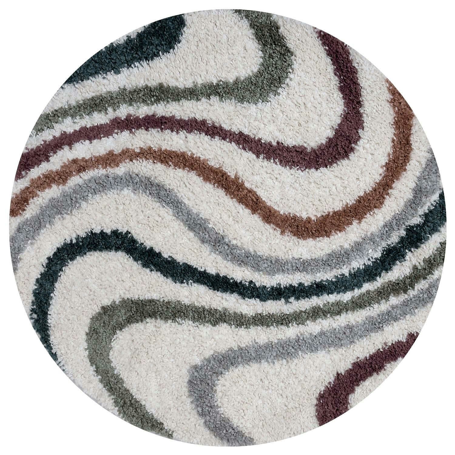 Rackhams Moodi Shaggy Multicolour Mirage Rug - Ø 120 Cm